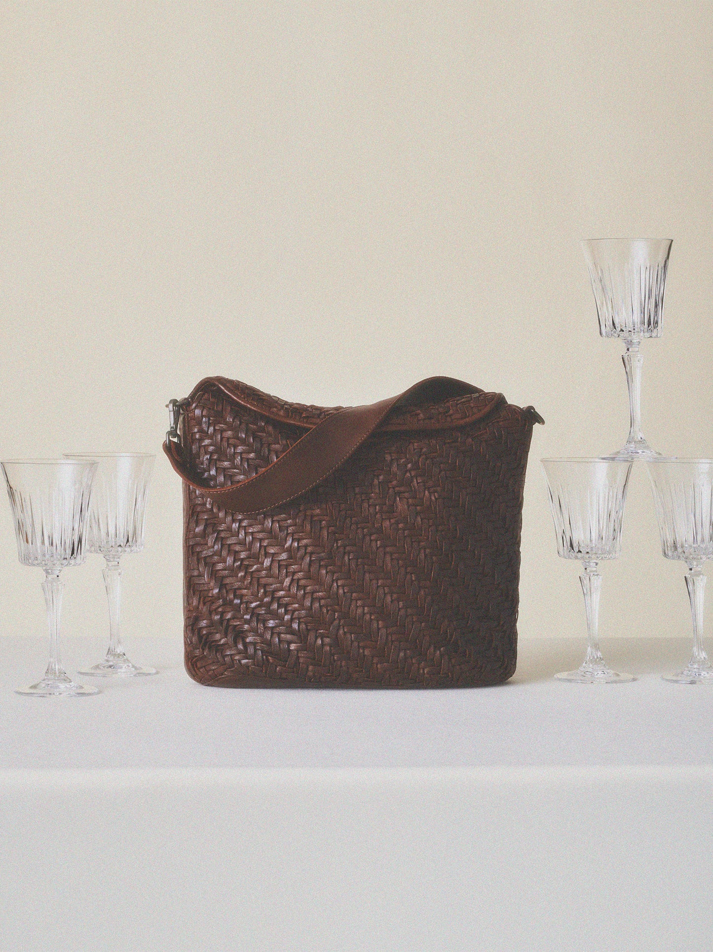 REMY HERRINGBONE LEATHER BAG