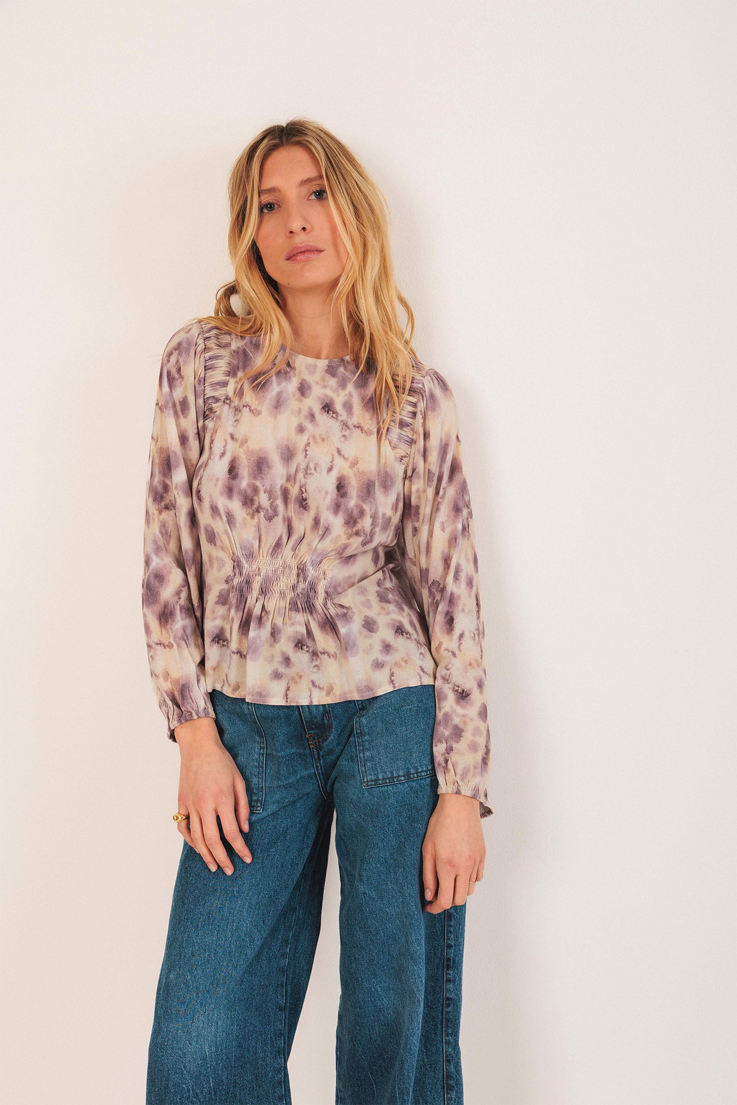 ELASTIC WATERCOLOR BLOUSE