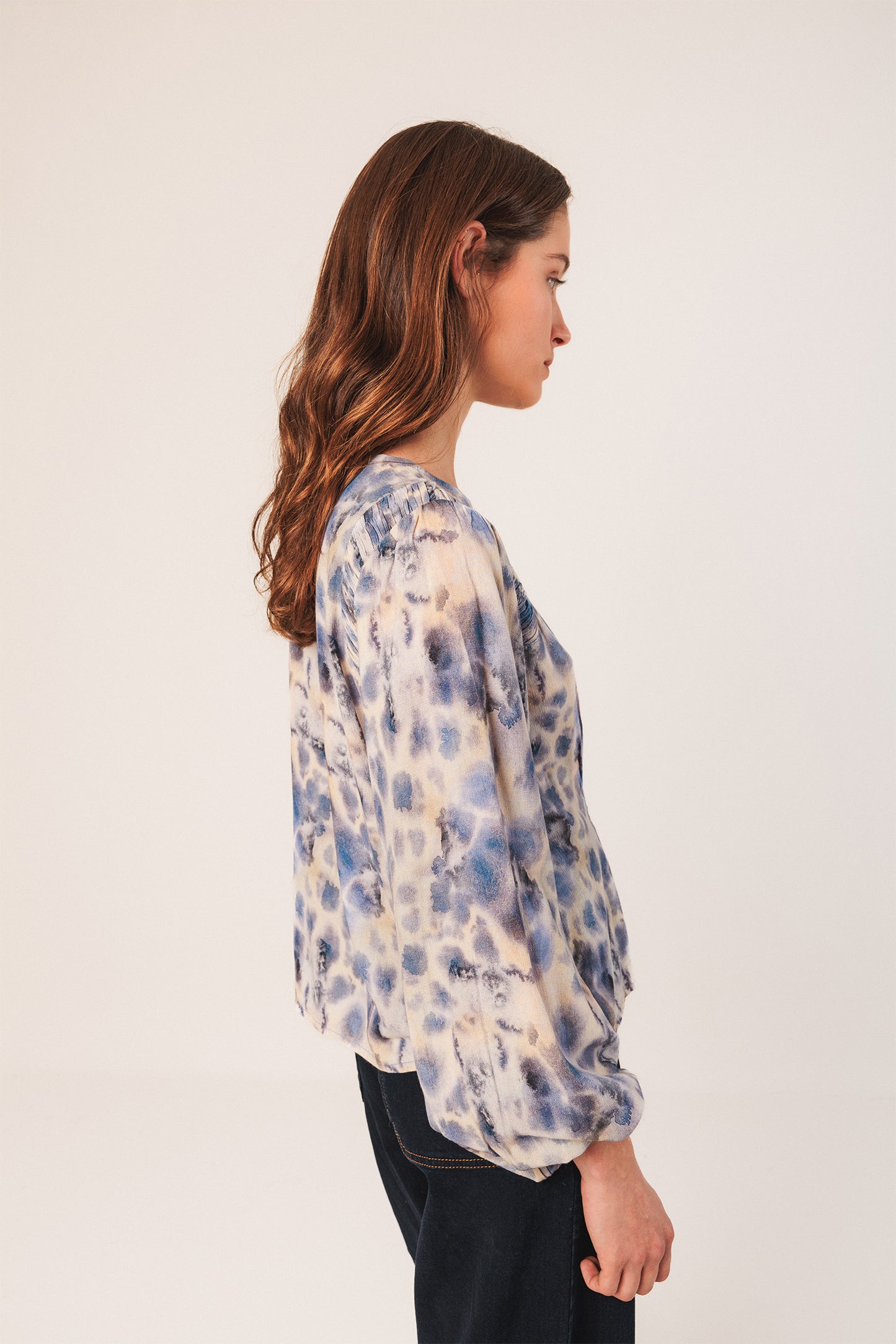 ELASTIC WATERCOLOR BLOUSE