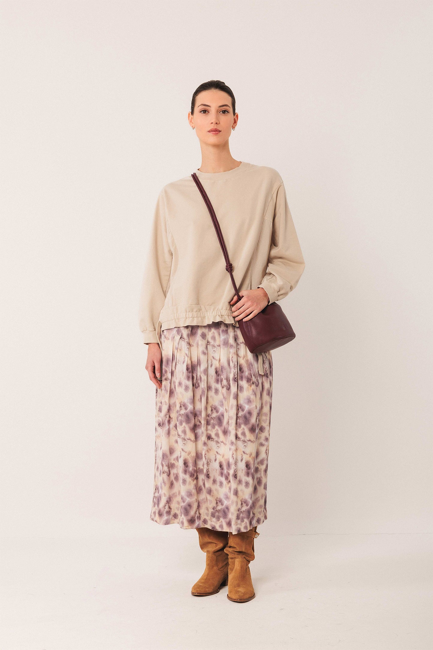 WATERCOLOR MIDI SKIRT