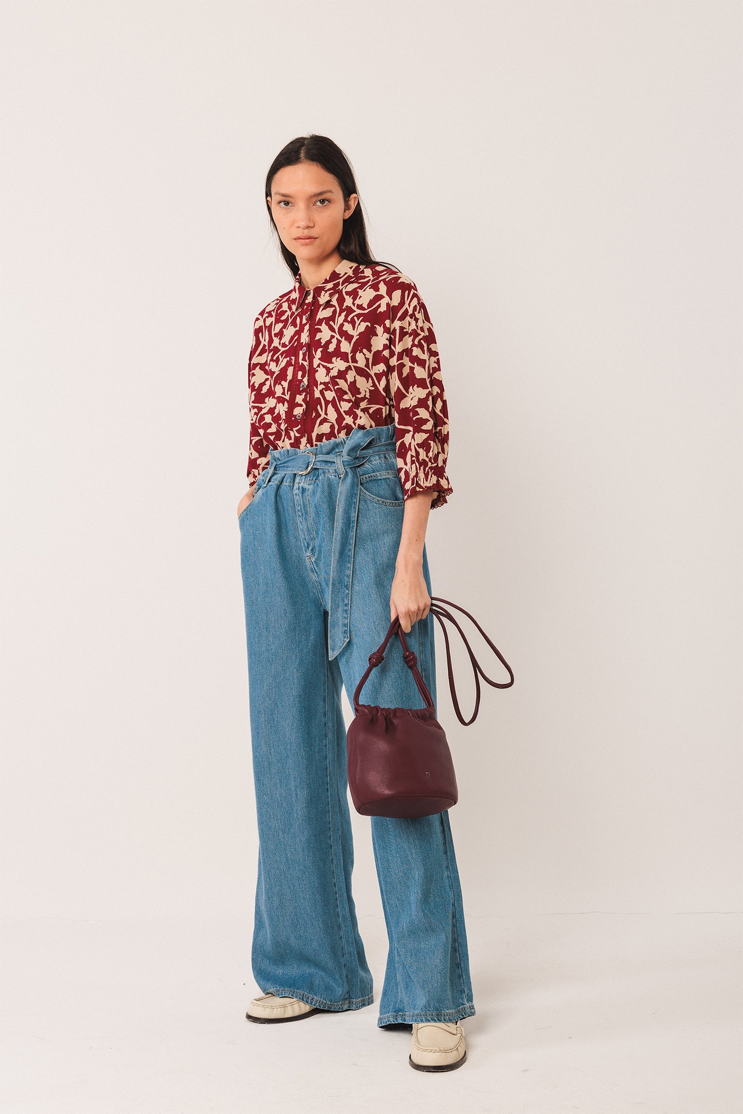 3/4 SLEEVE VISCOSE SHIRT
