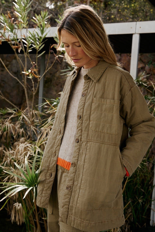 QUILTED PLAID COAT 1