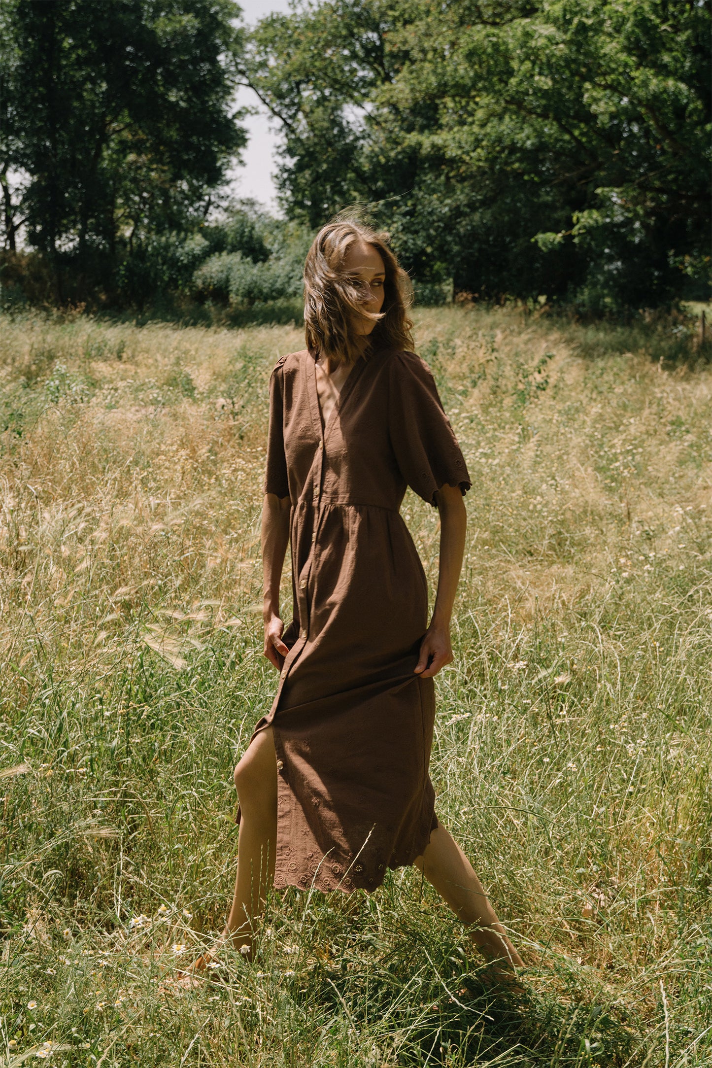 EMBROIDERED MIDI DRESS