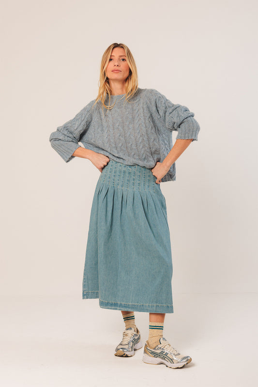 CABLE-KNIT CROP SWEATER 1