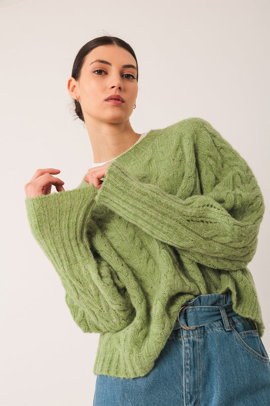 CABLE-KNIT CROP SWEATER 1