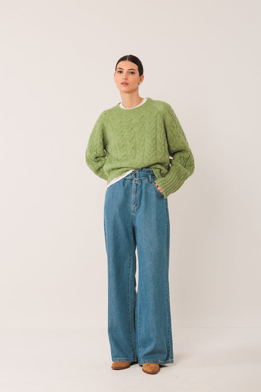 CABLE-KNIT CROP SWEATER 2