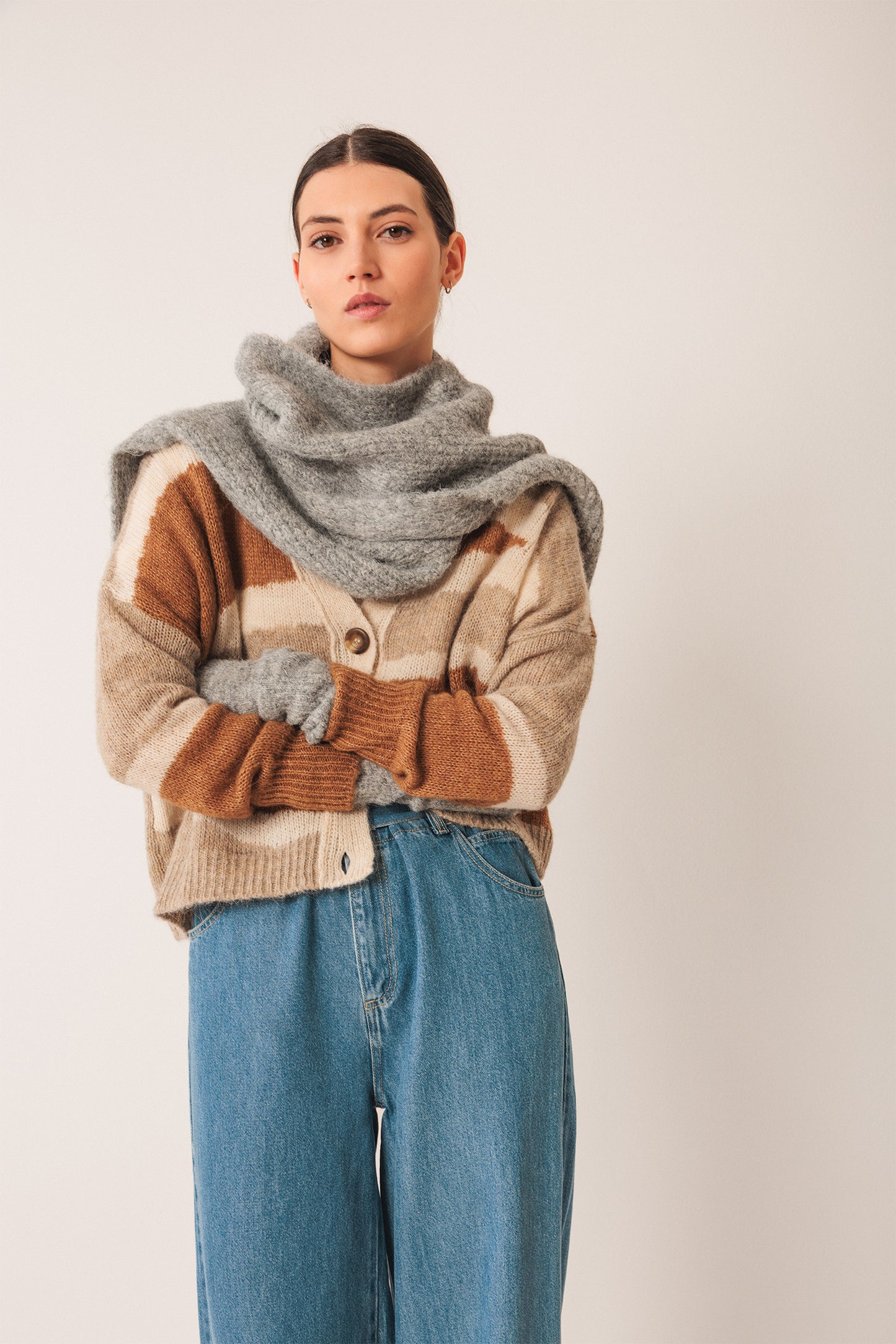 INTARSIA ALPACA JACKET