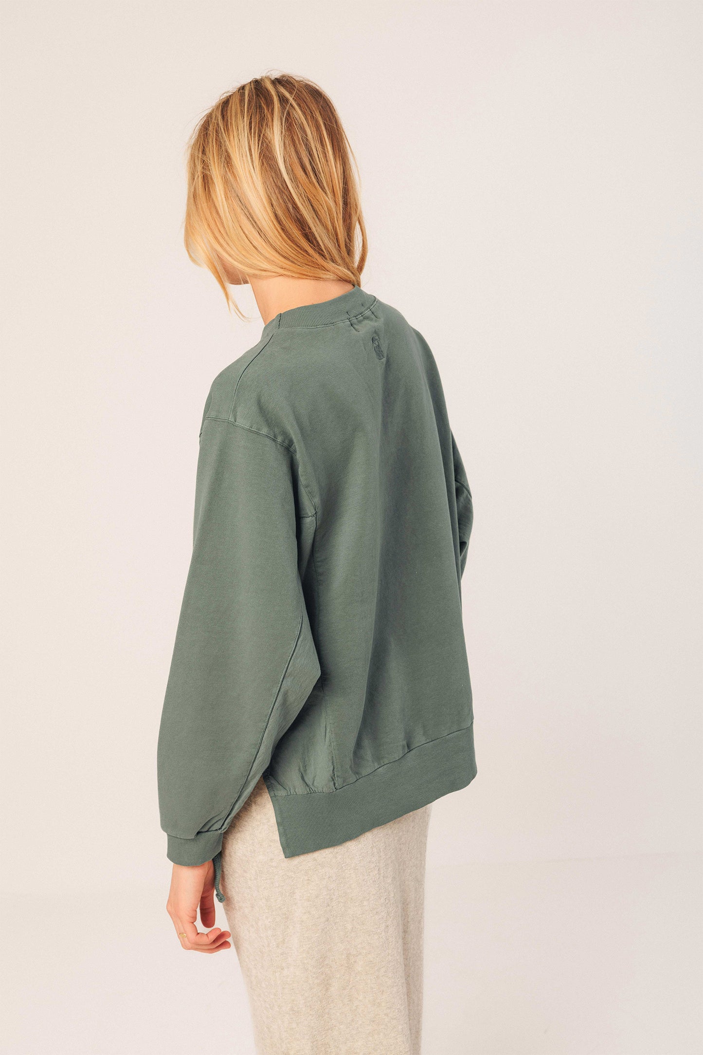 COTTON TERRY LOOPED SWEATSHIRT