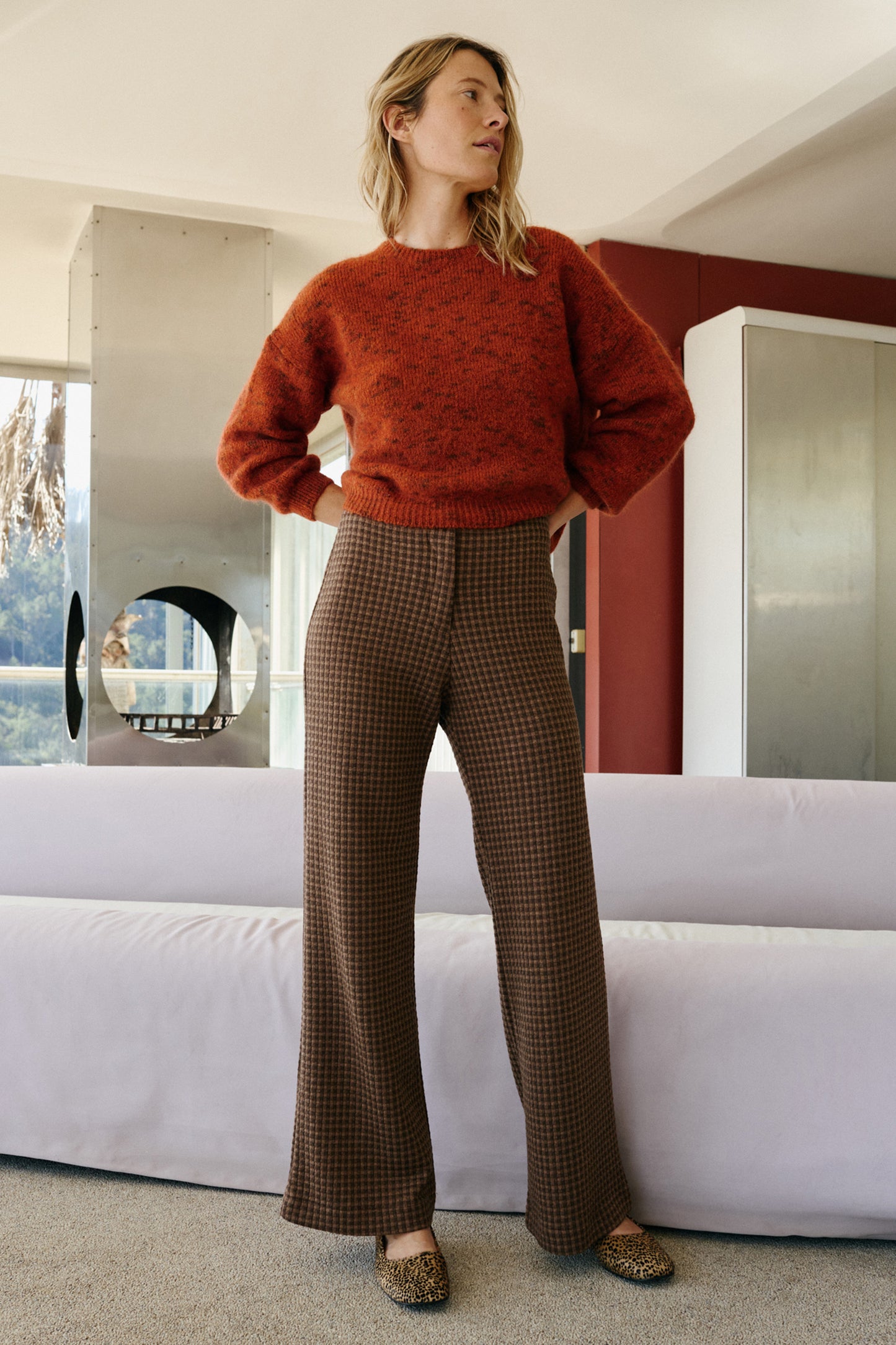 DOUBLE JACQUARD KNITTED PANTS
