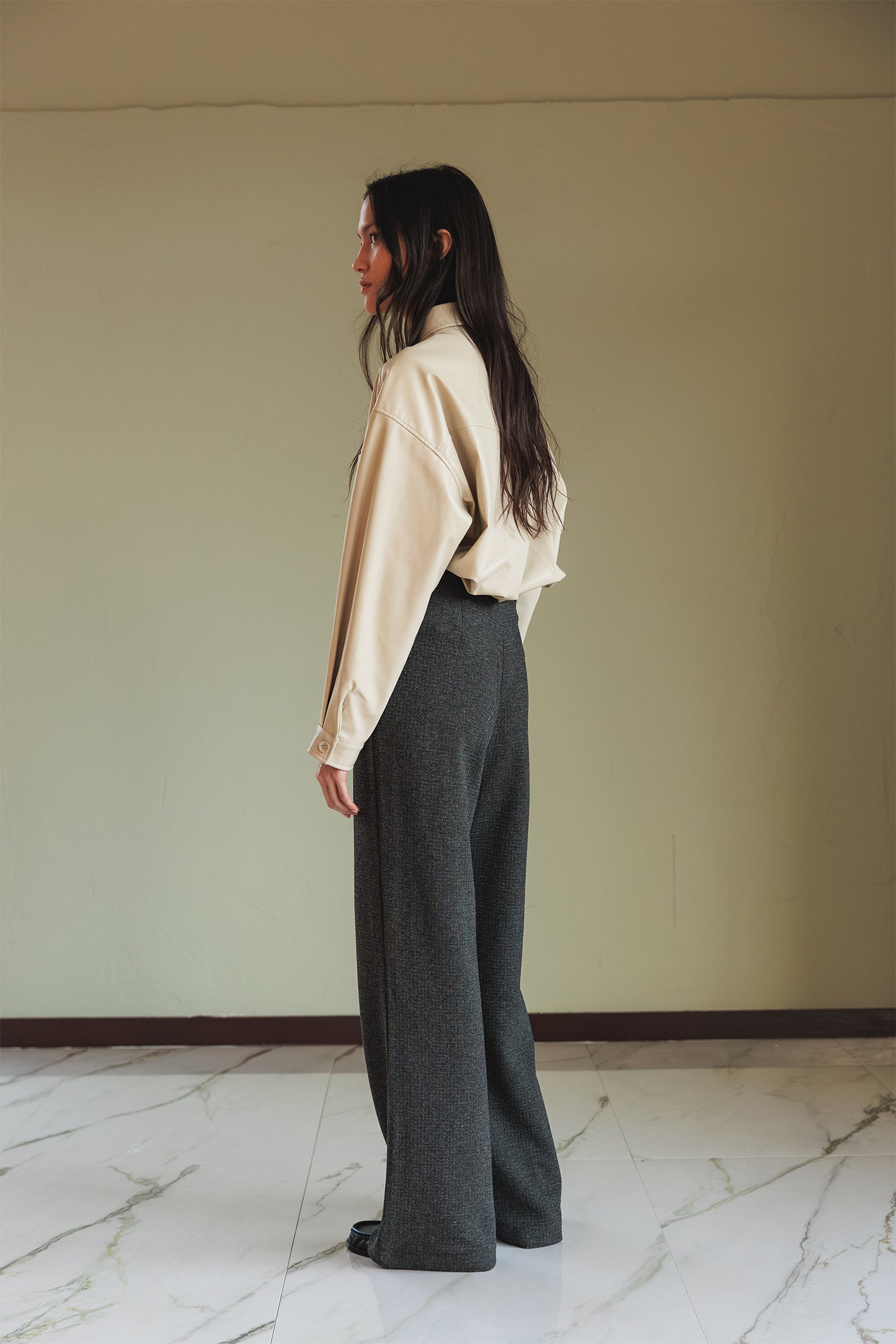 DOUBLE JACQUARD KNITTED PANTS