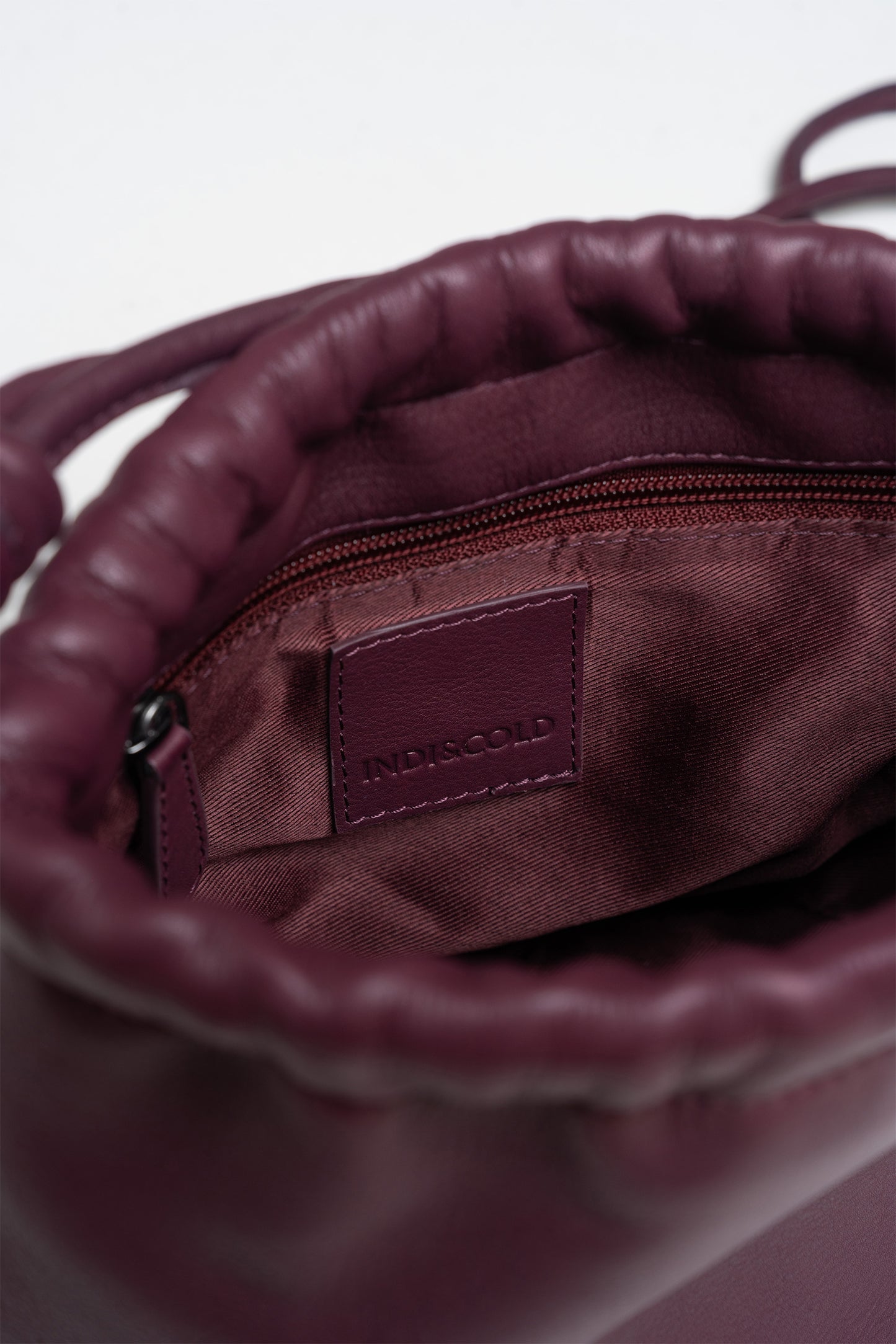 GATHERED LEATHER TOTE BAG