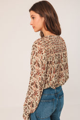 SMOCK-DETAIL SHIRT