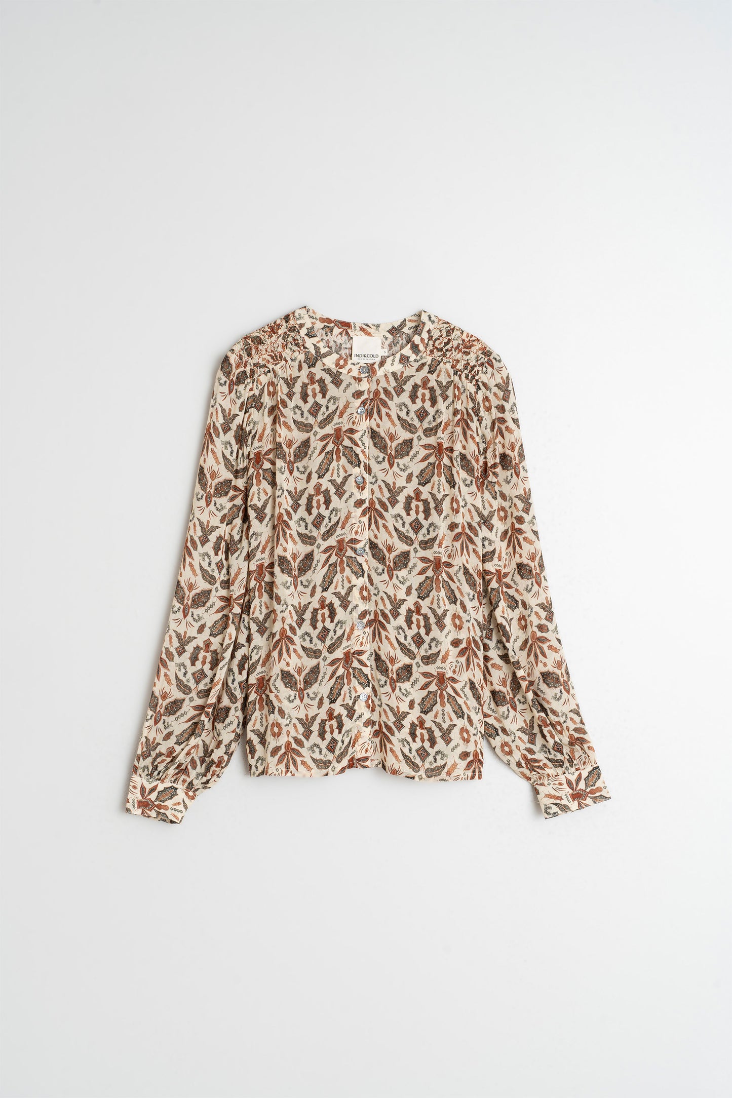 SMOCK-DETAIL SHIRT