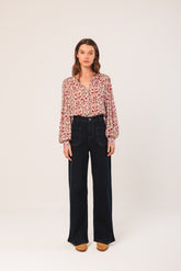 SMOCK-DETAIL SHIRT