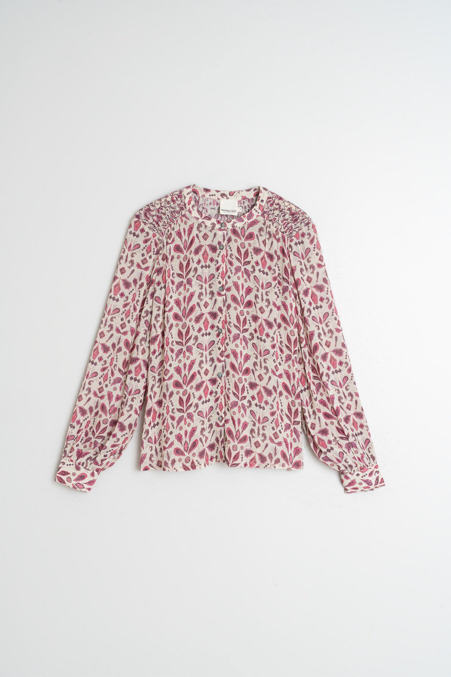 SMOCK-DETAIL SHIRT