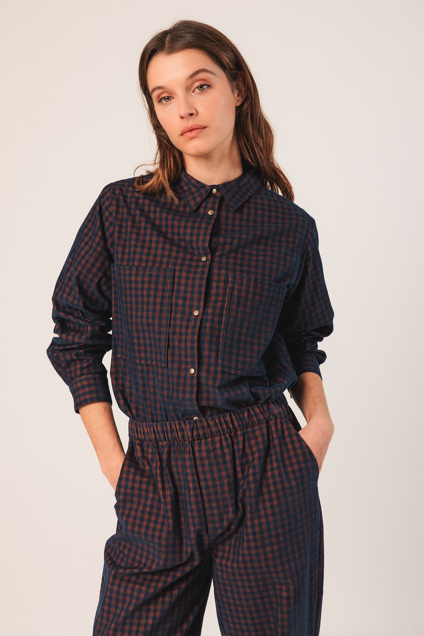 VICHY MICRO-CORDUROY OVERSHIRT
