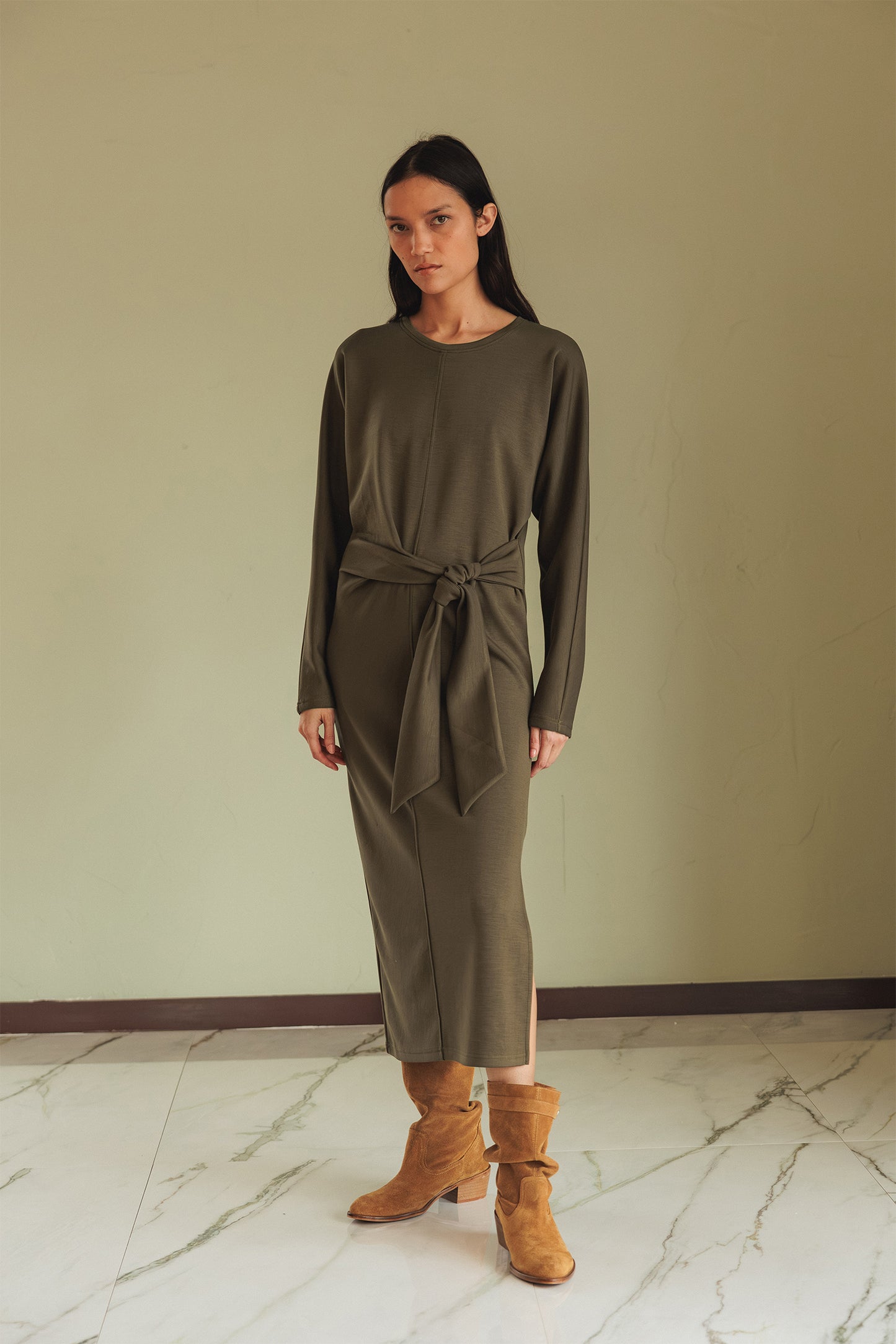 KNOTTED KNIT DRESS