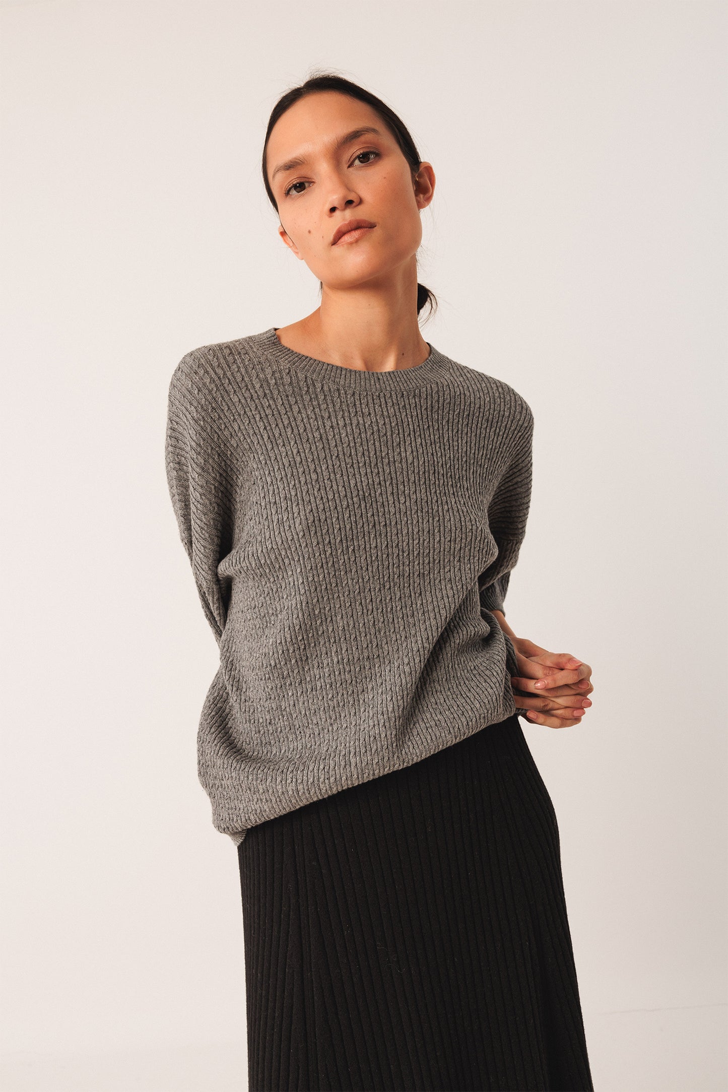 RIBBED KNIT SKIRT
