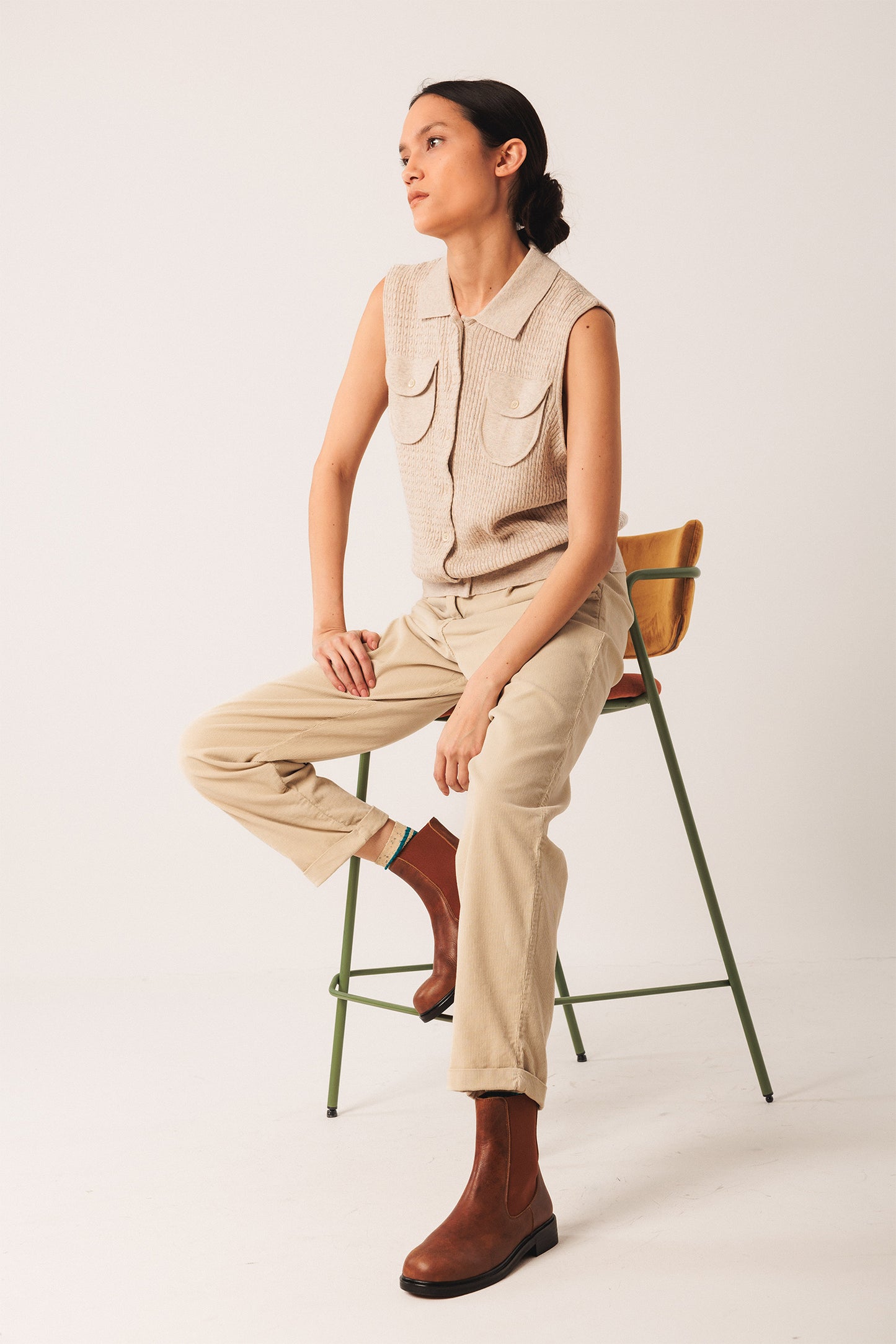 CABLE-KNIT VEST TOP