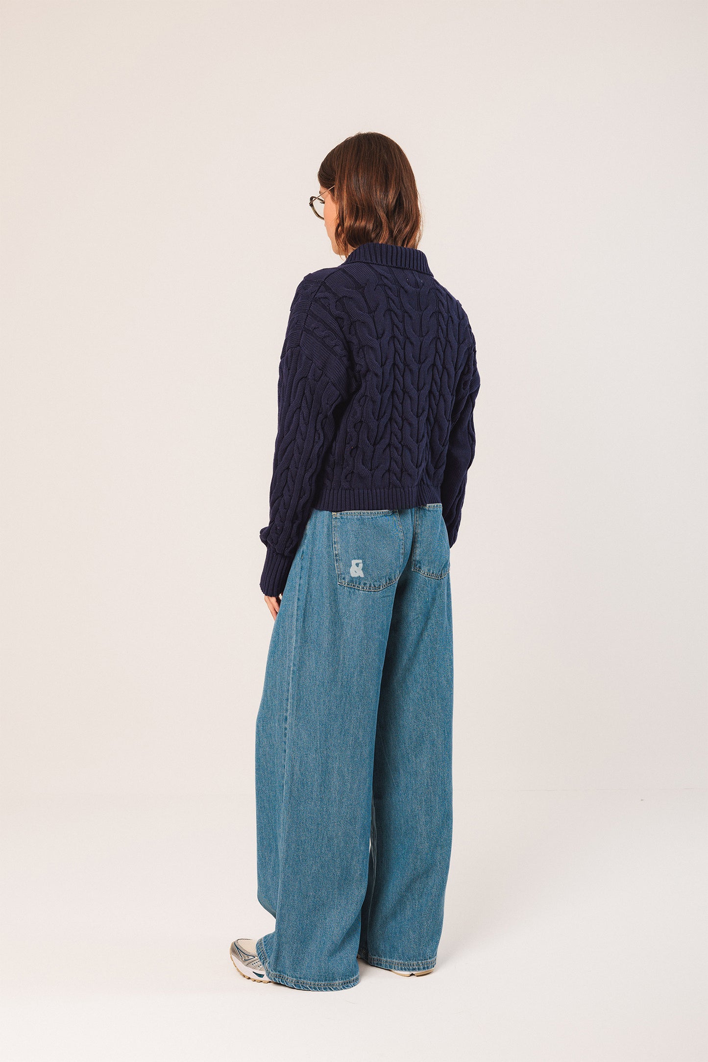 COTTON CABLE-KNIT JACKET