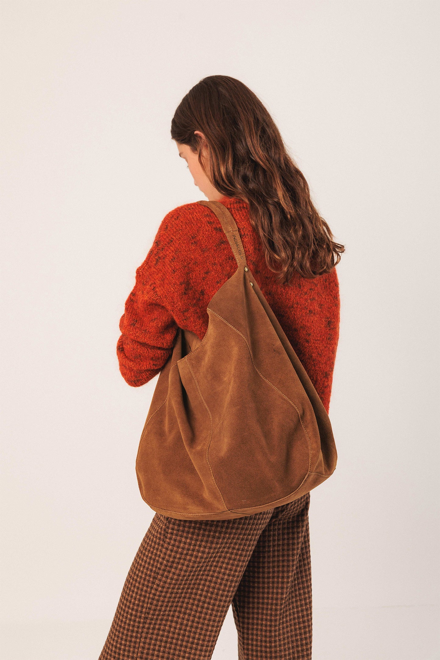 SPLIT LEATHER TOTE BAG