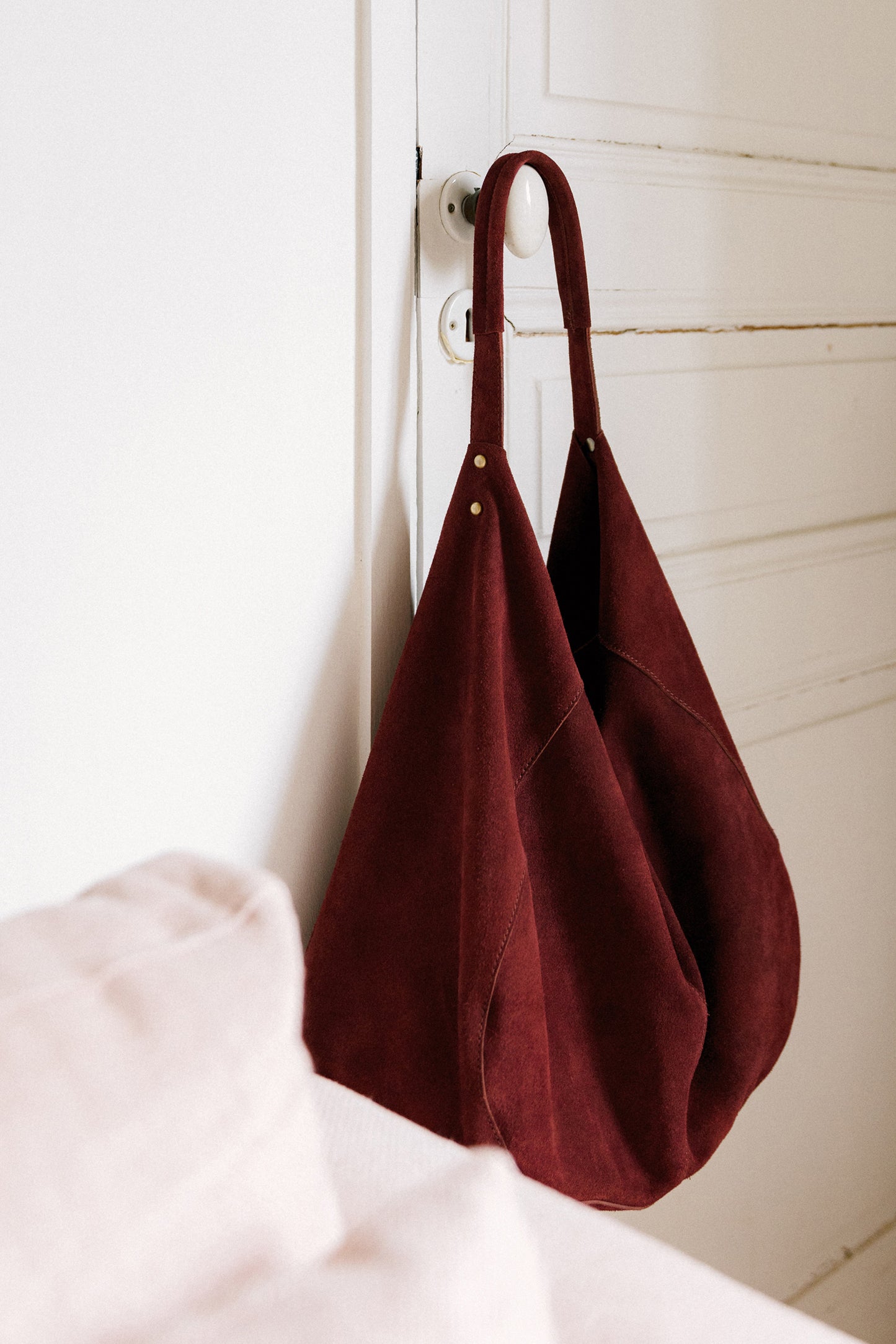 SPLIT LEATHER TOTE BAG