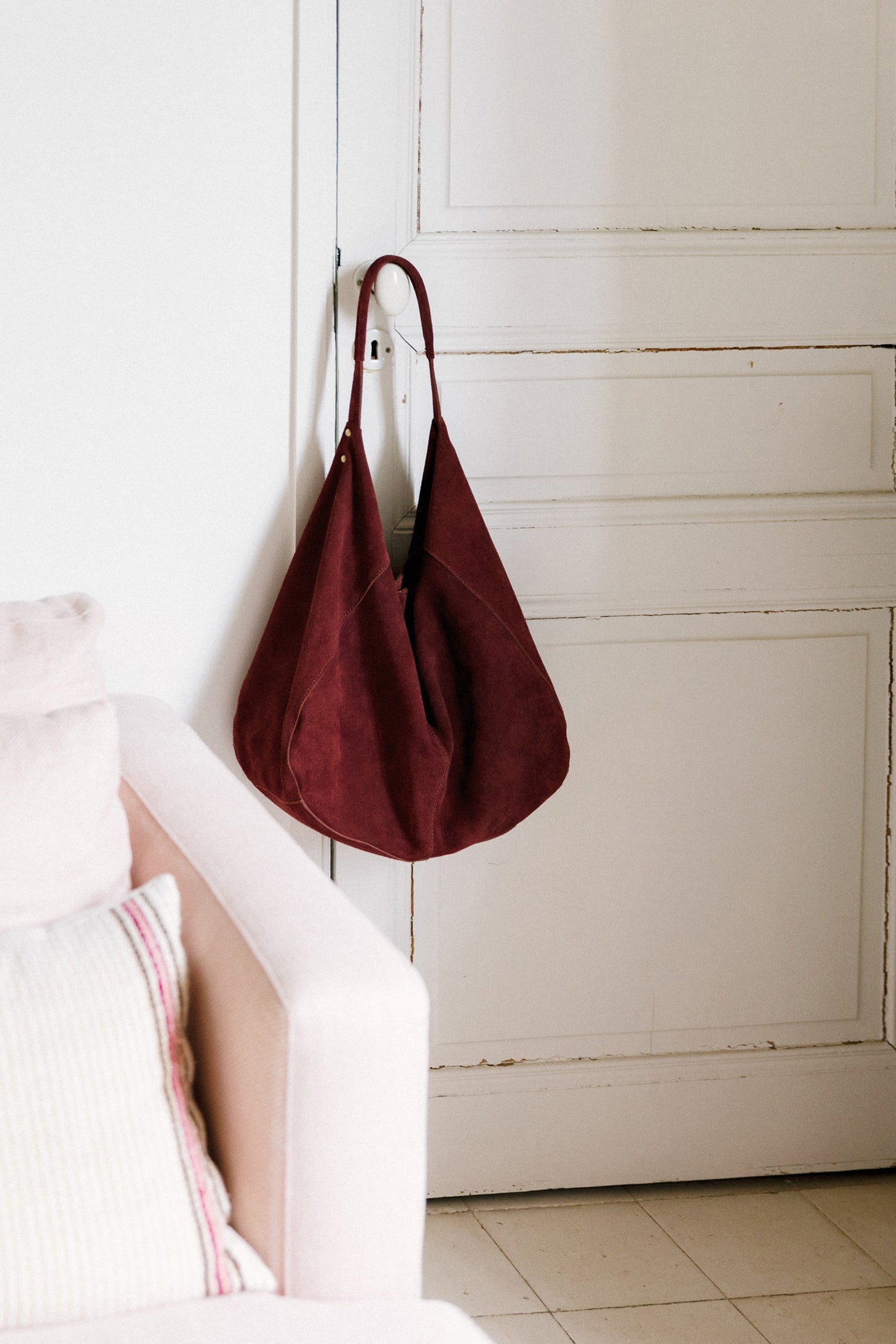 SPLIT LEATHER TOTE BAG