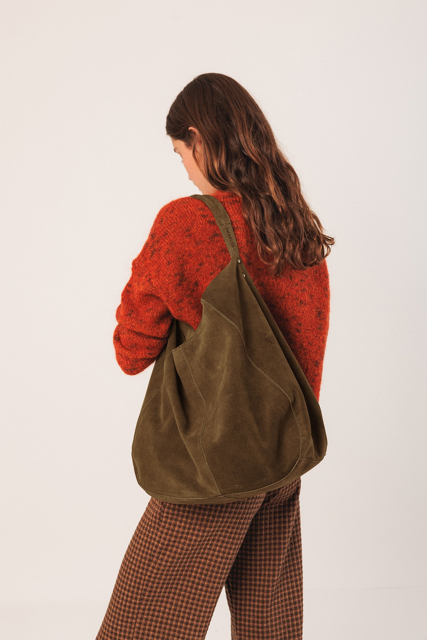 SPLIT LEATHER TOTE BAG