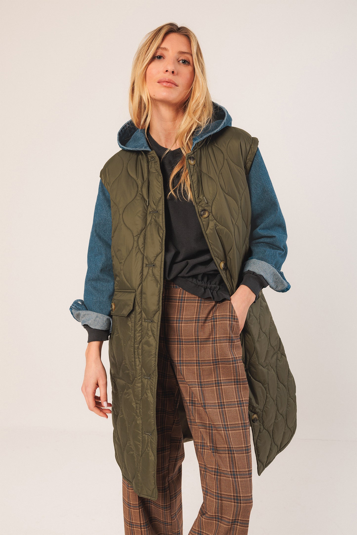 COMBINATION QUILTED COAT