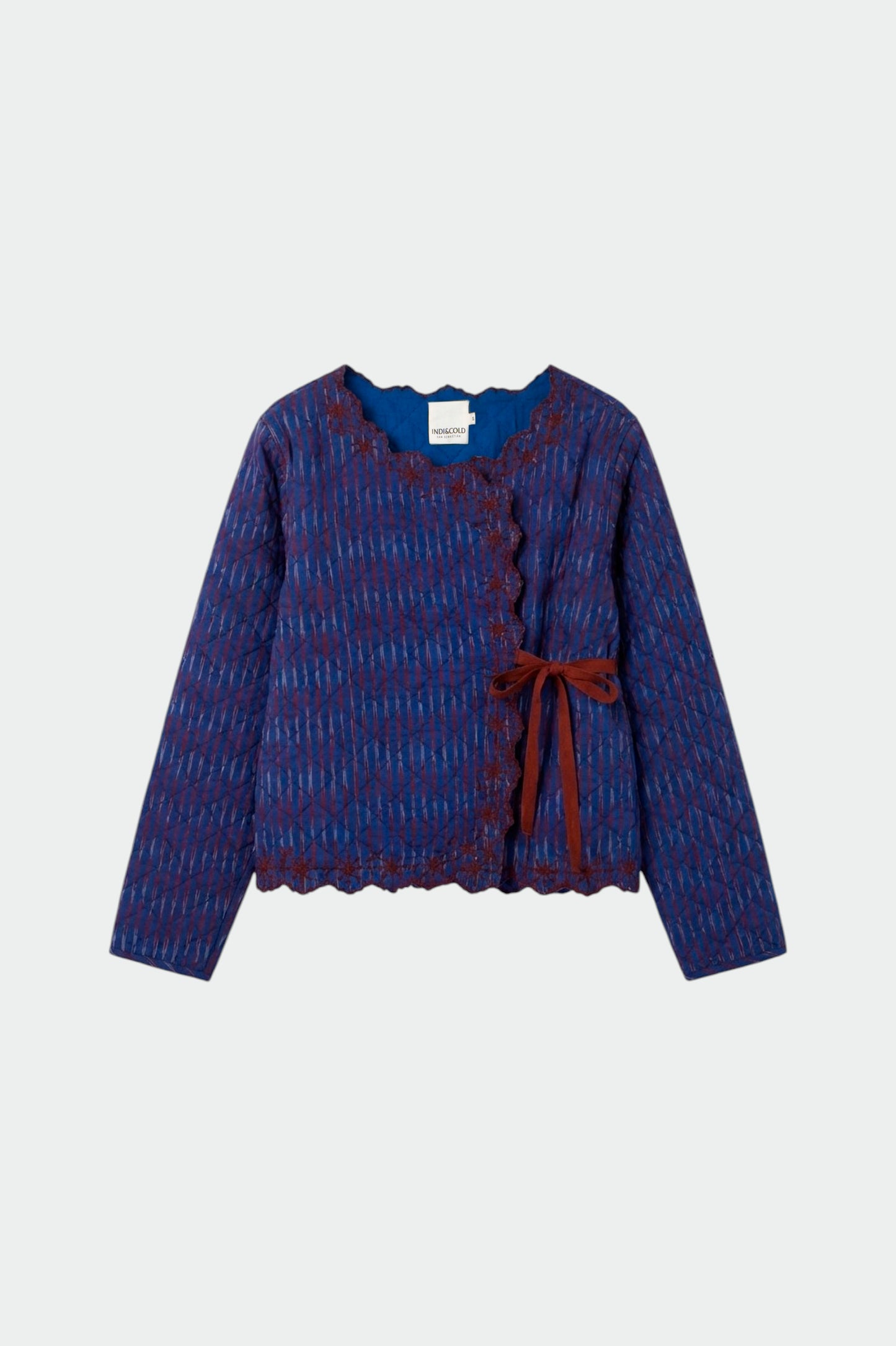 CONTRAST-EMBROIDERY QUILTED JACKET