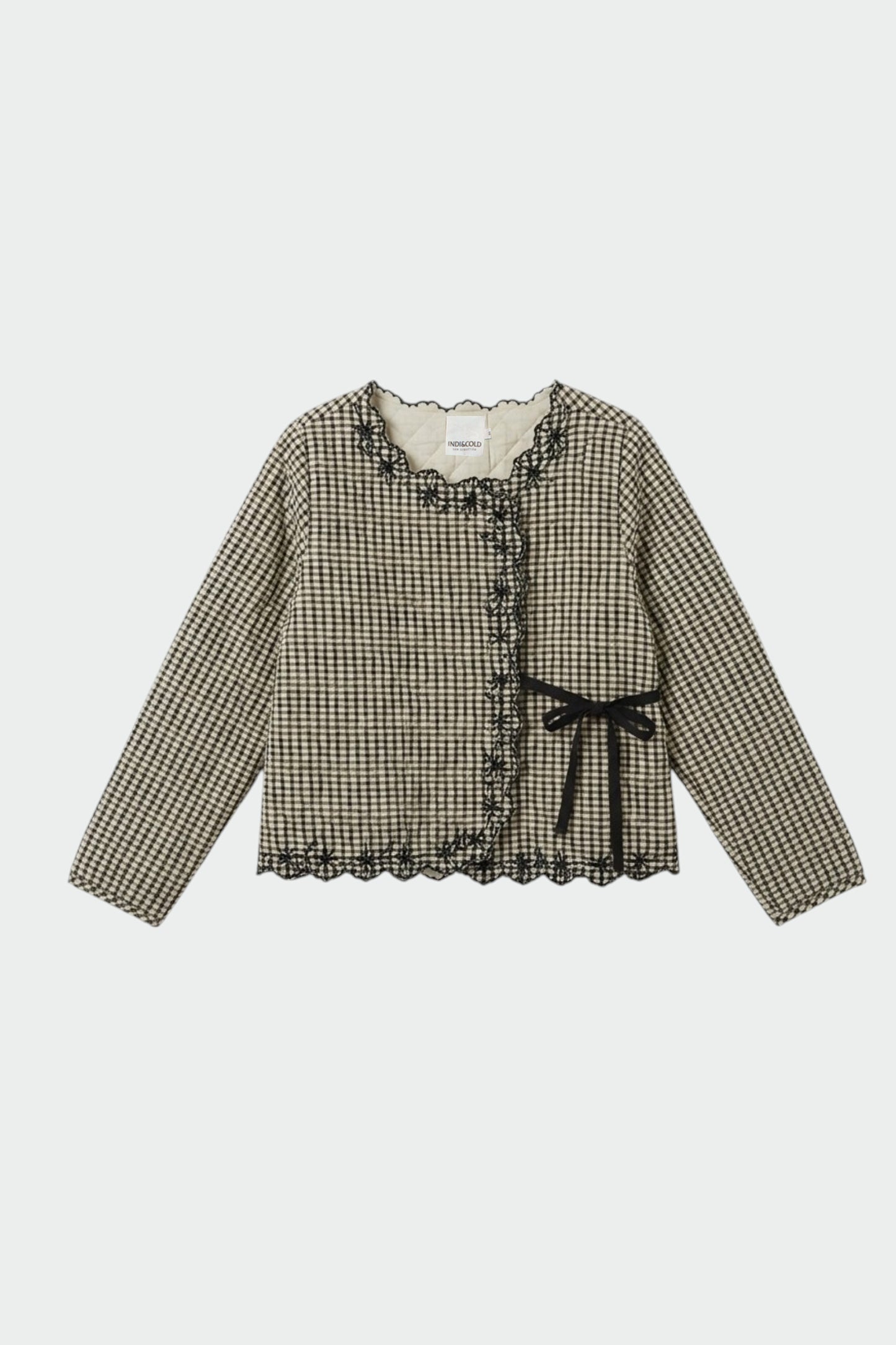 CONTRAST-EMBROIDERY QUILTED JACKET