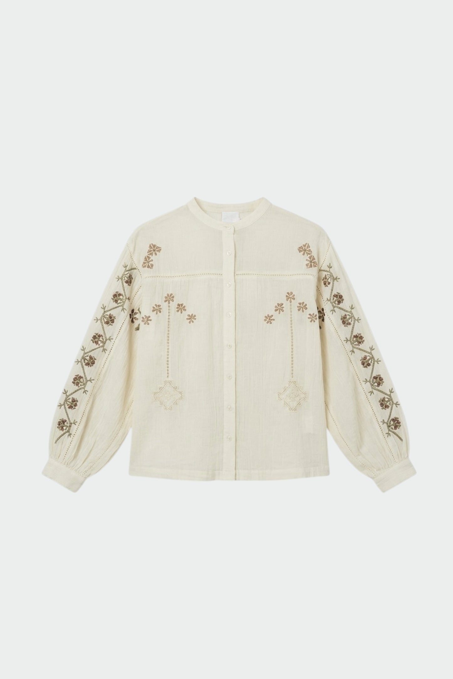 VOLUMINOUS EMBROIDERED SHIRT