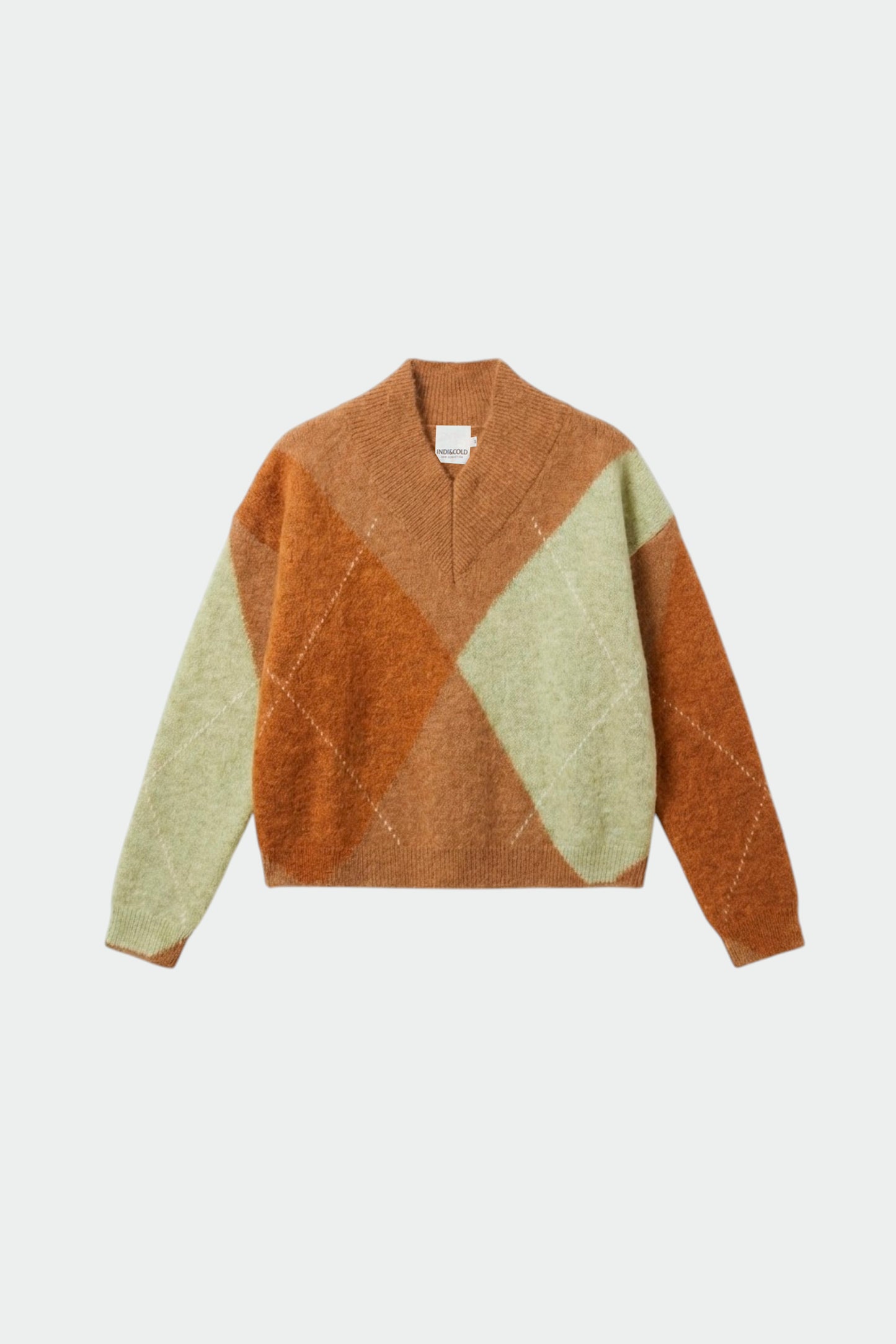 ALPACA MAXI-DIAMOND INTARSIA SWEATER