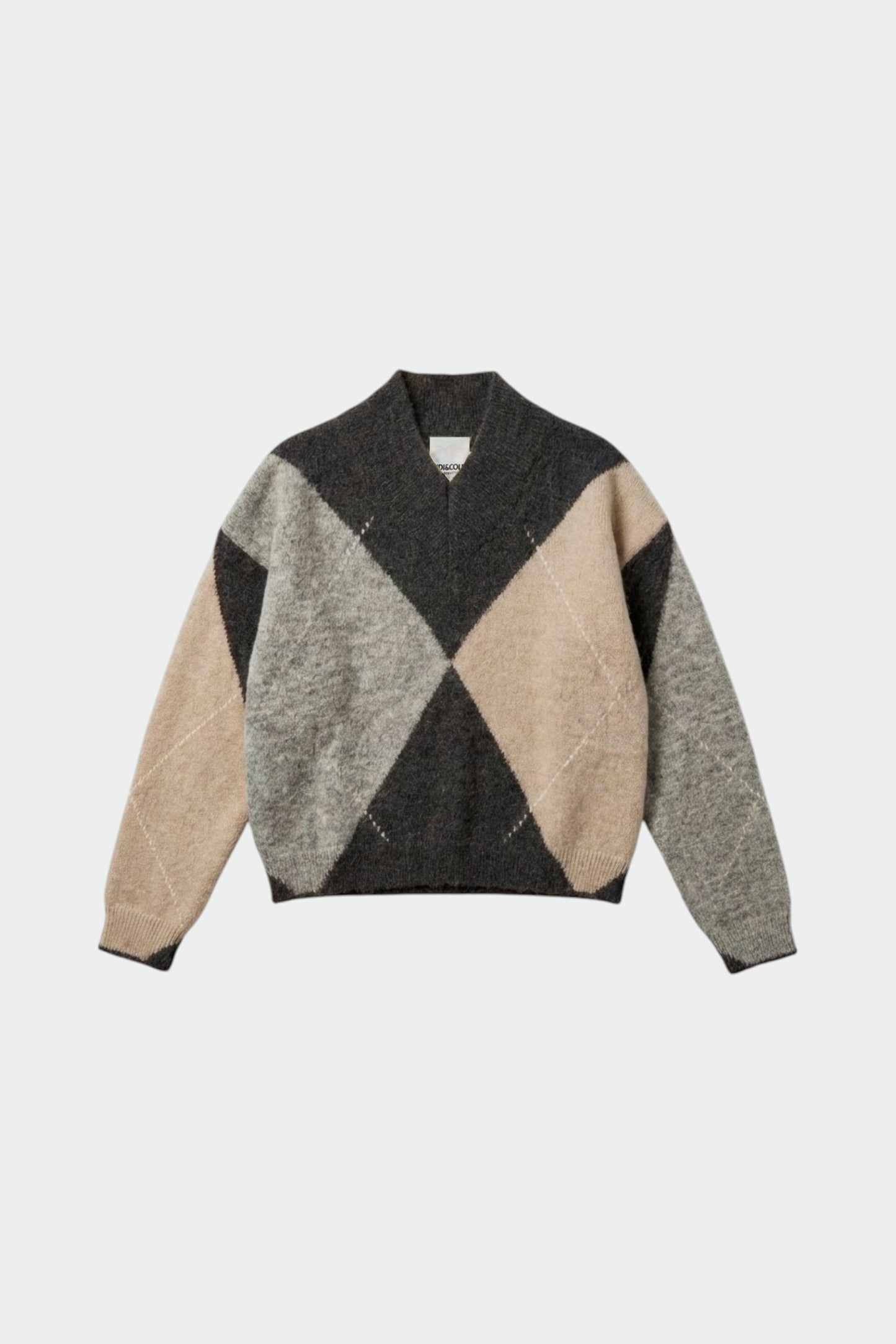 ALPACA MAXI-DIAMOND INTARSIA SWEATER