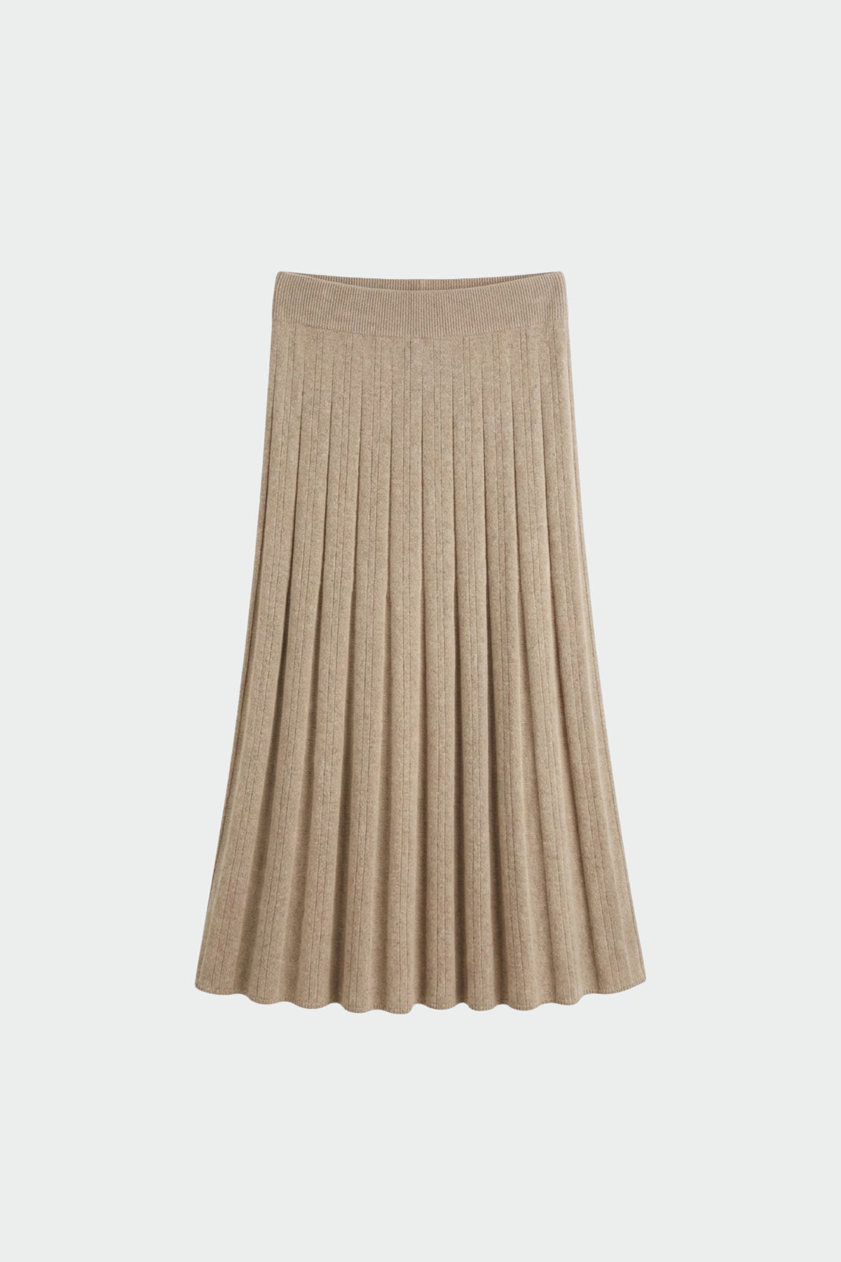 RIBBED MIDI SKIRT WITH CASHMERE
