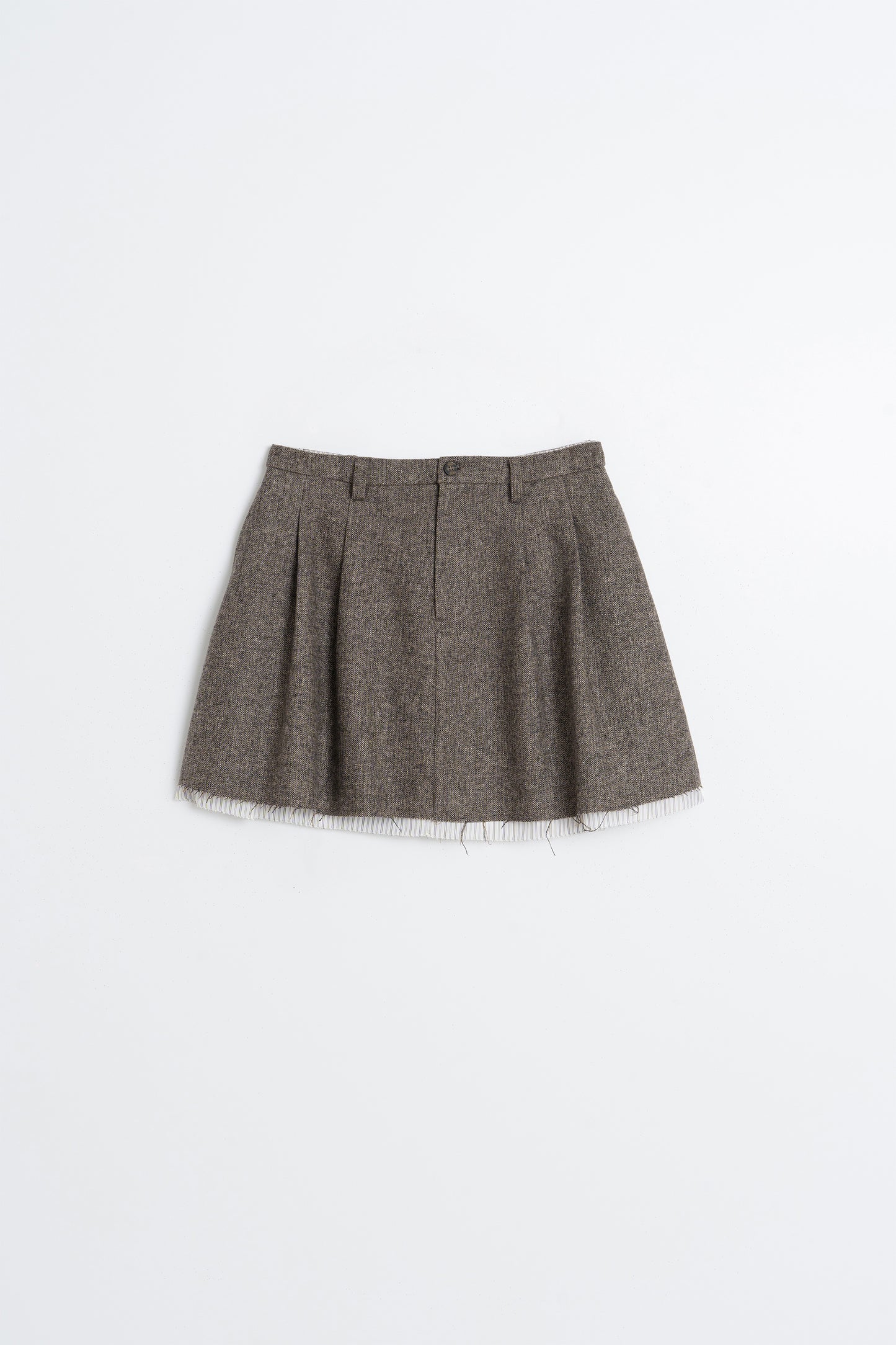 DOUBLE-EFFECT WOOL MINISKIRT