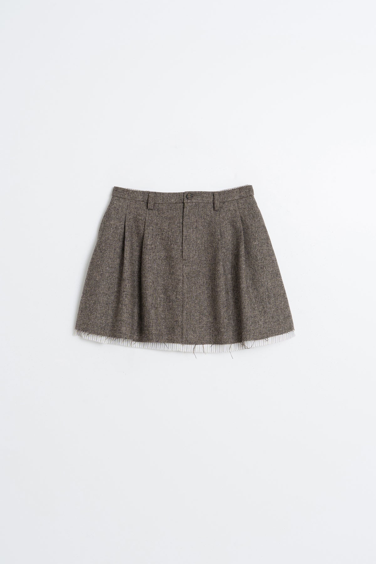 DOUBLE-EFFECT WOOL MINISKIRT