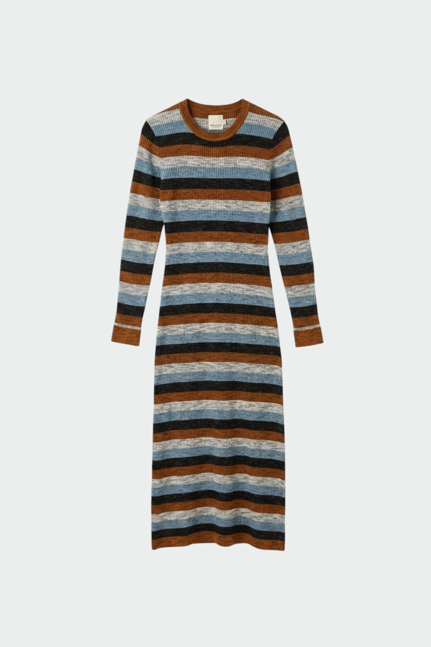 STRIPED DRESS WITH MERINO
