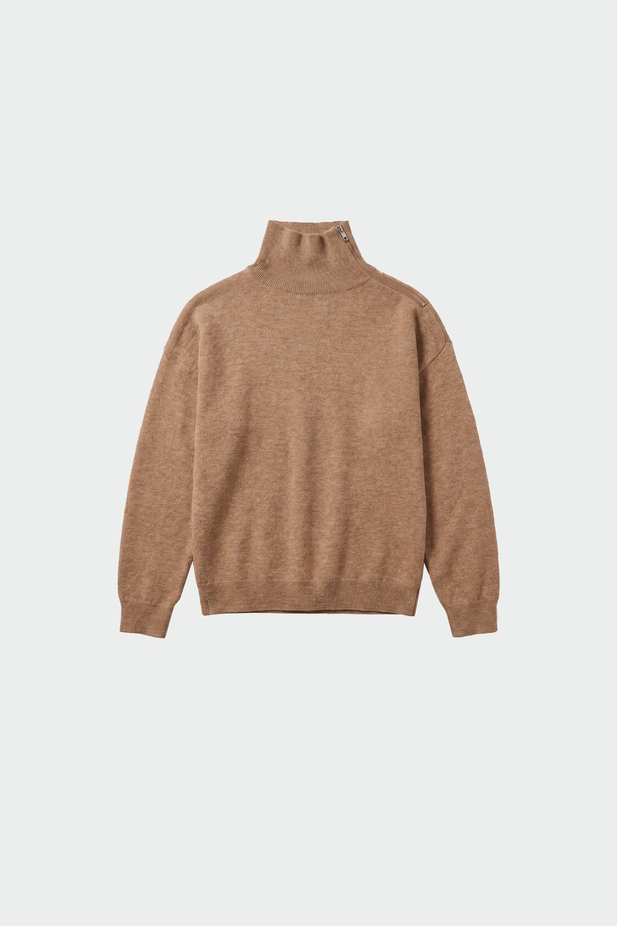 MERINO WOOL ZIP-NECK SWEATER