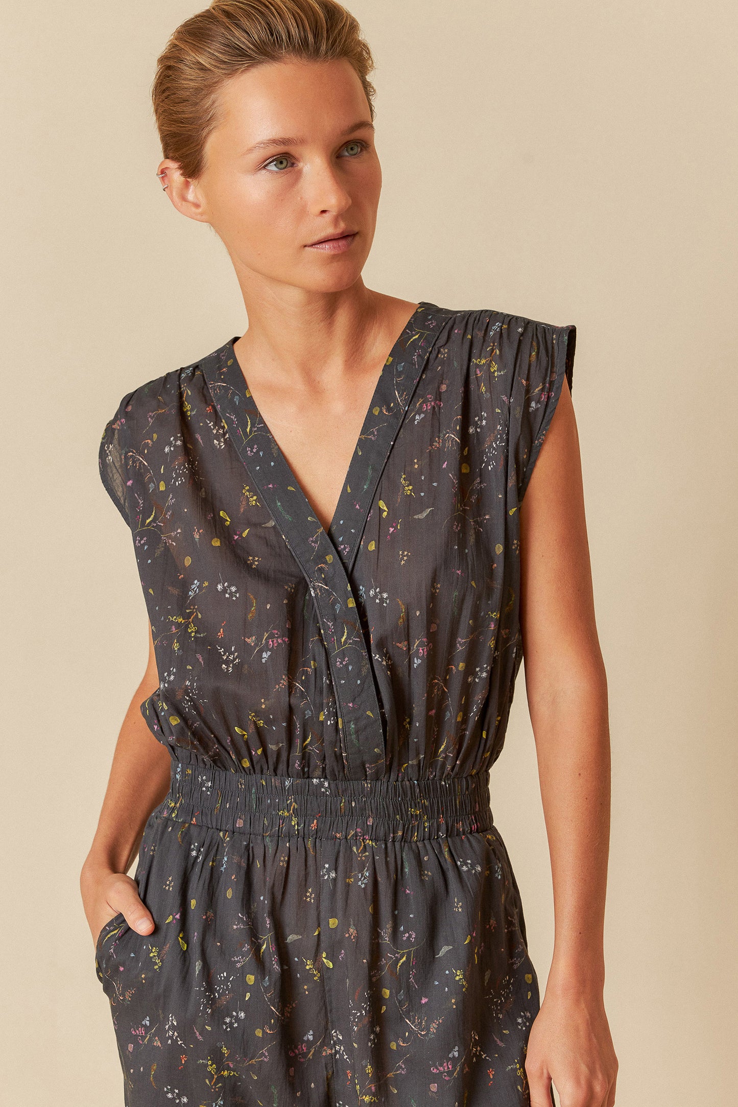 PRINTED COTTON JUMPSUIT