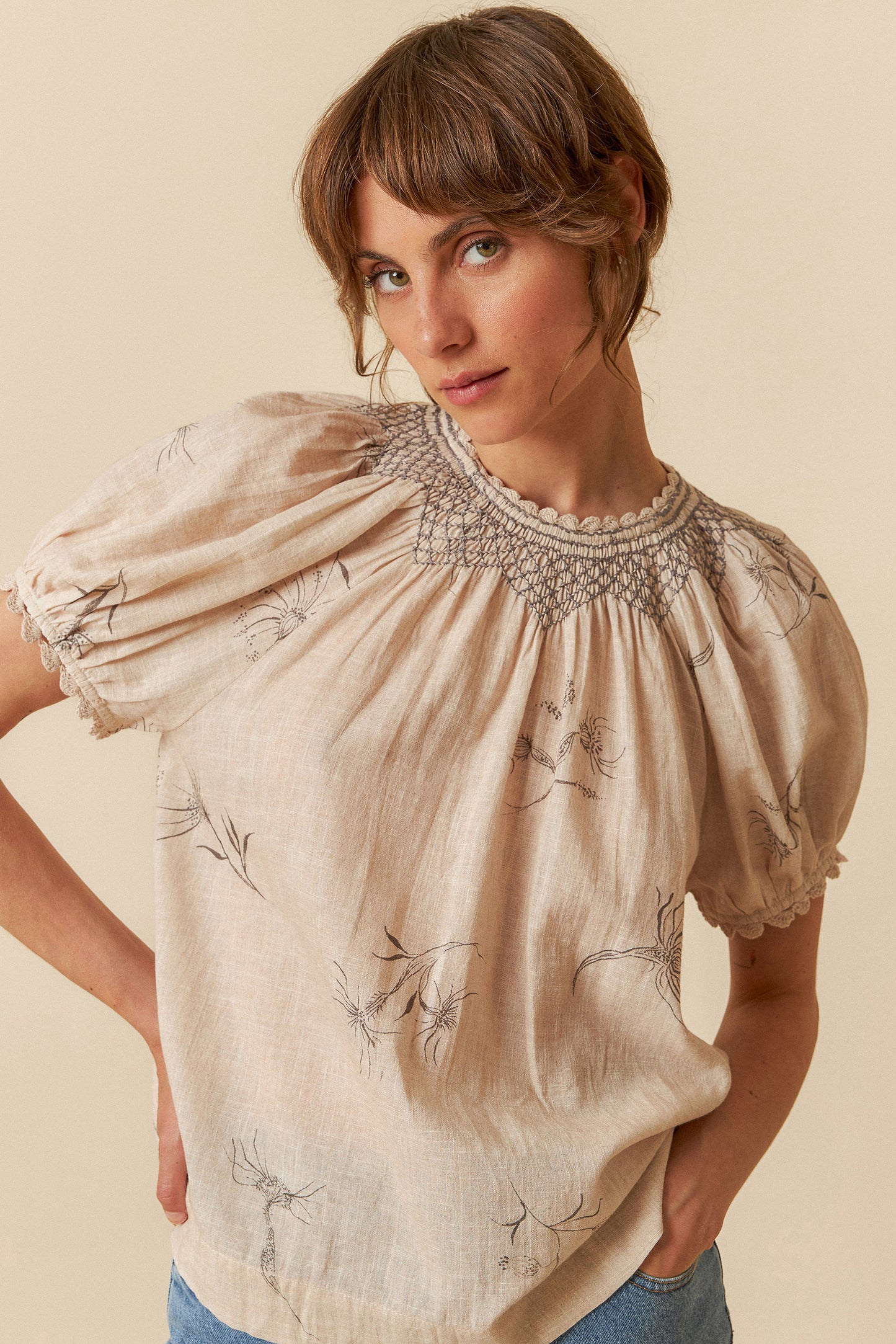 CROCHET DETAILS BLOUSE