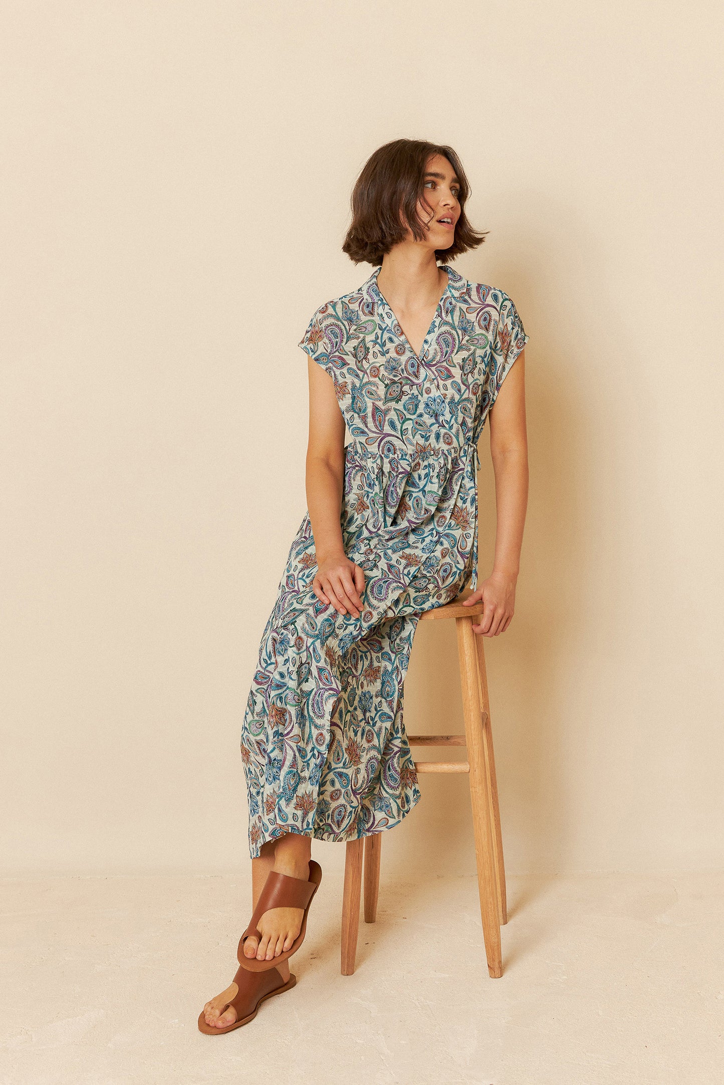 PAISLEY CROSSOVER DRESS