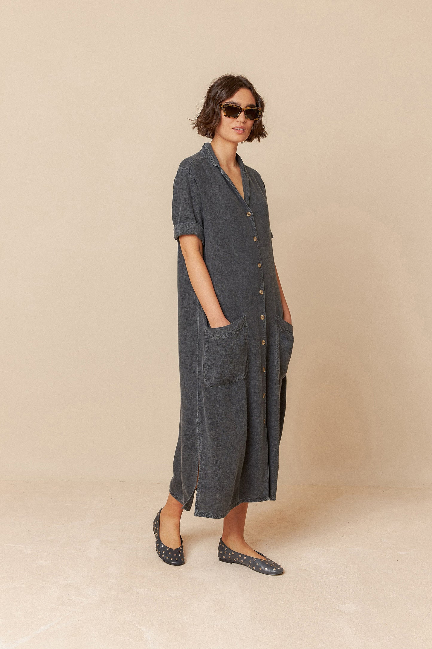 VISCOSE LINEN DRESS
