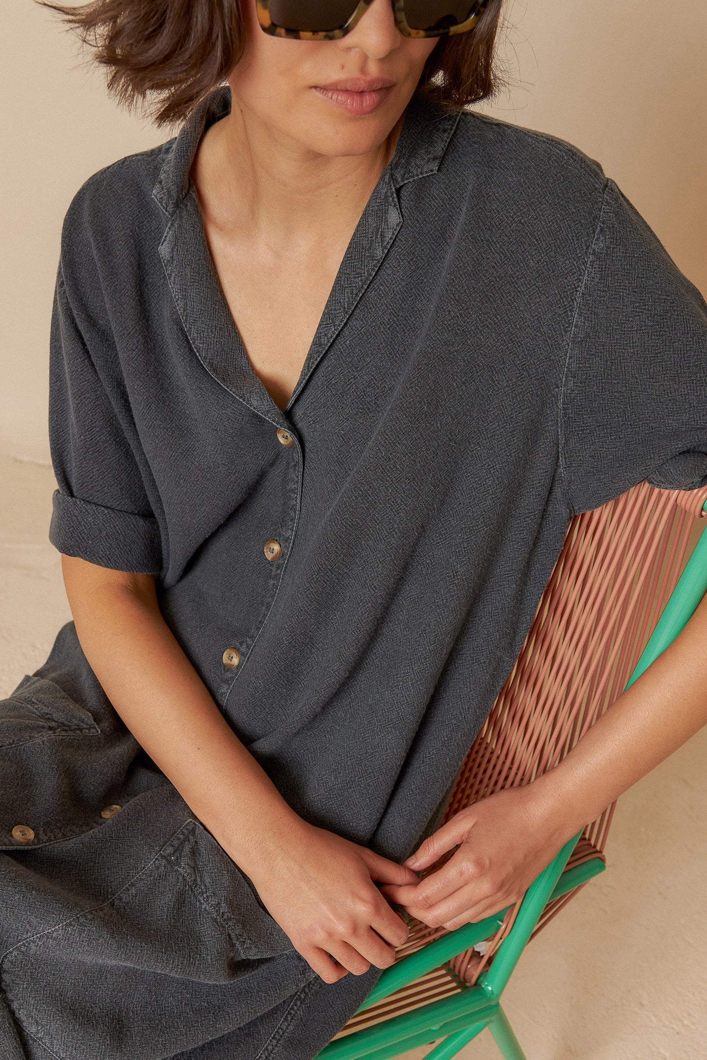 VISCOSE LINEN DRESS