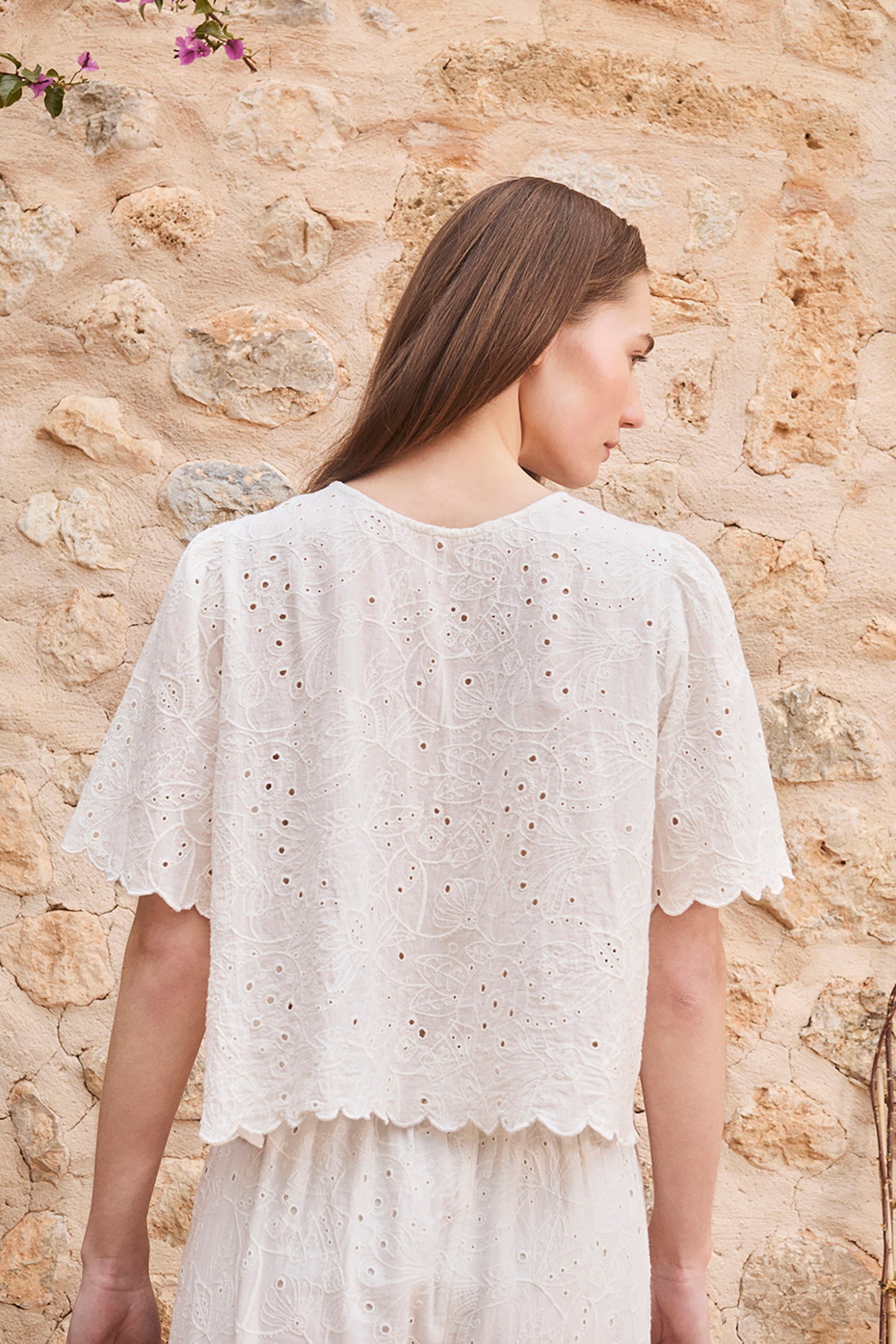 SCALLOPED-DETAILS SHIRT