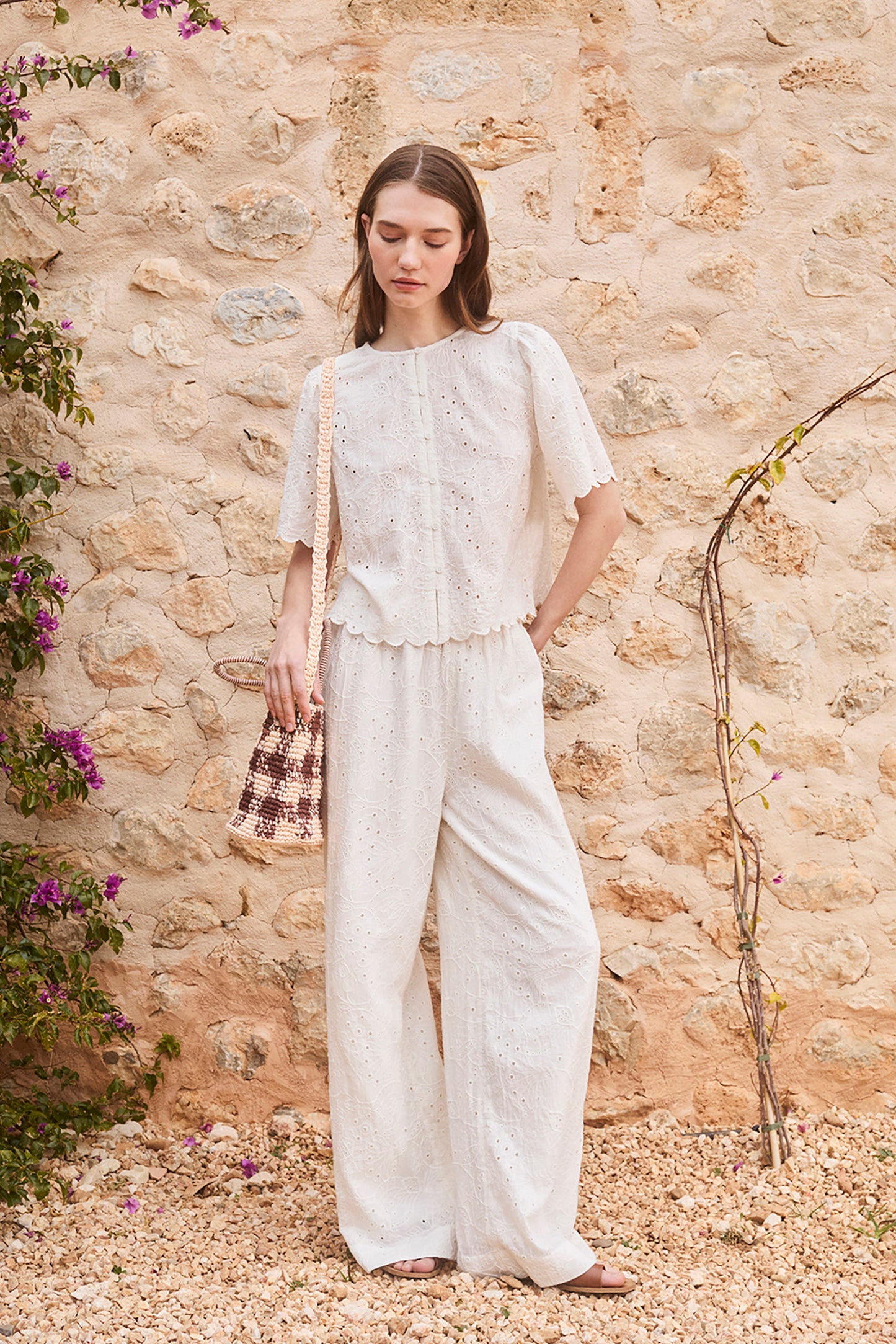 SCALLOPED-DETAILS SHIRT
