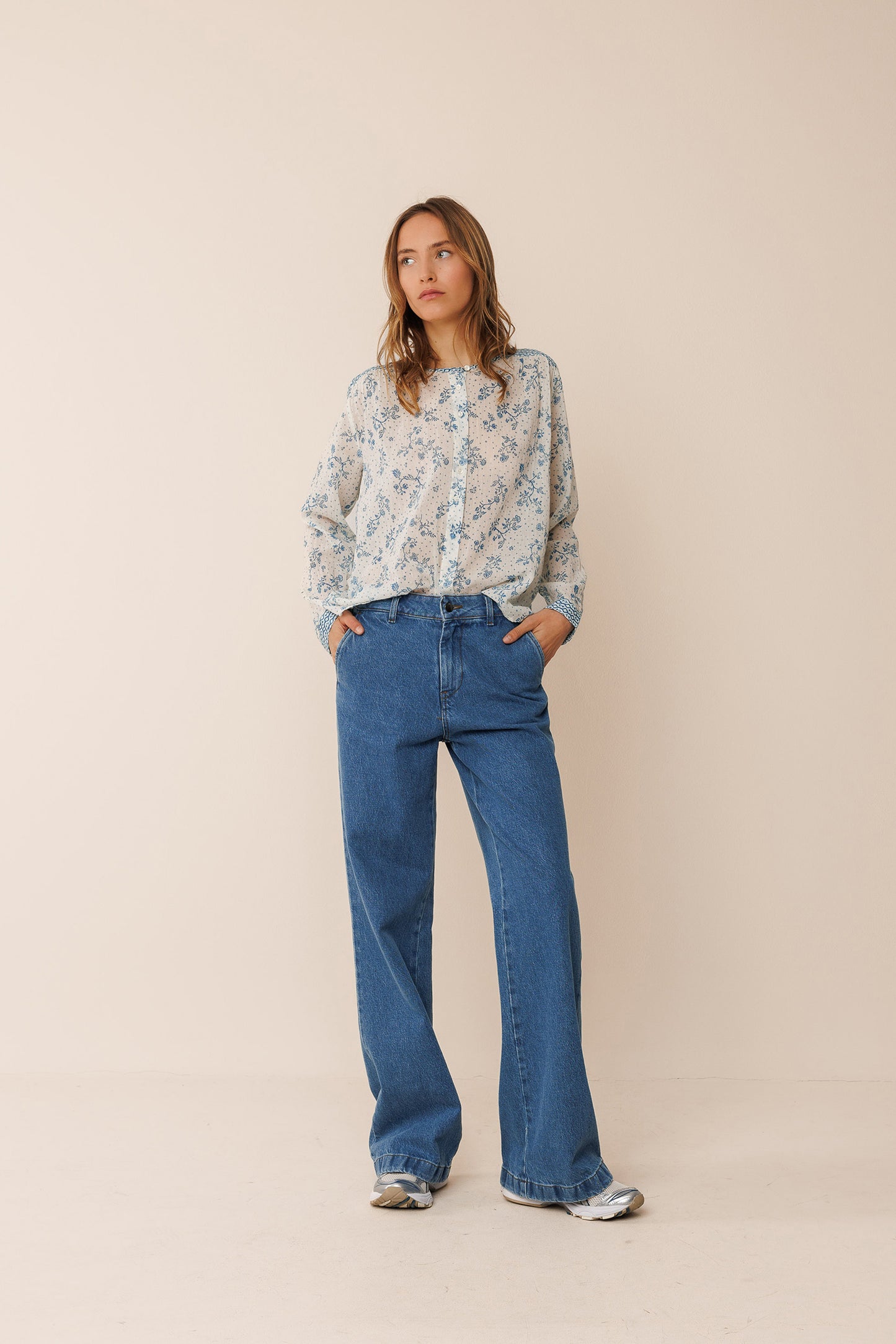 WIDE LEG CHINO PANTS