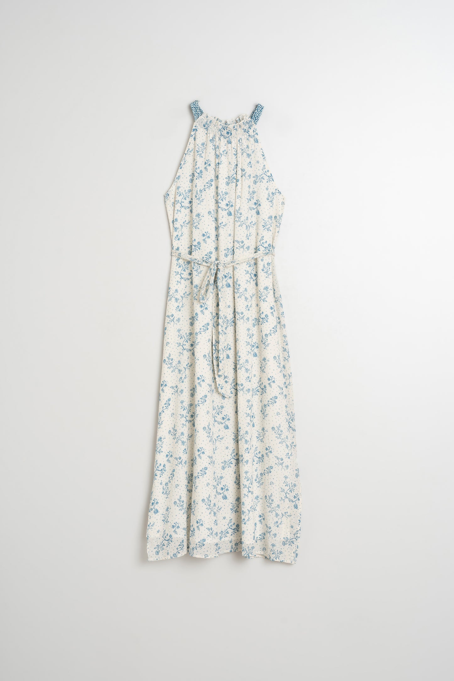 BICOLOR HALTER DRESS