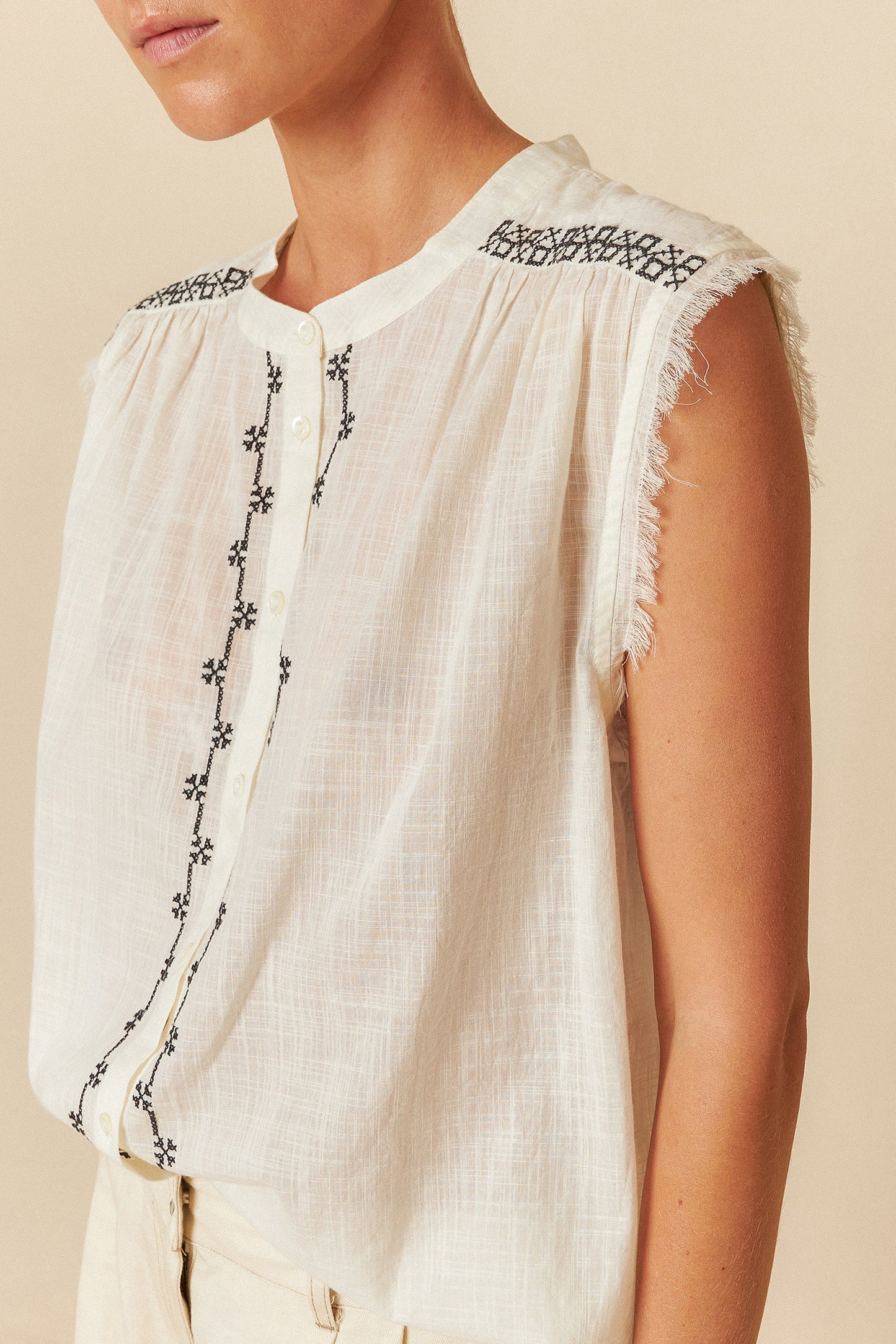 CROSS-STITCH EMBROIDERED SHIRT