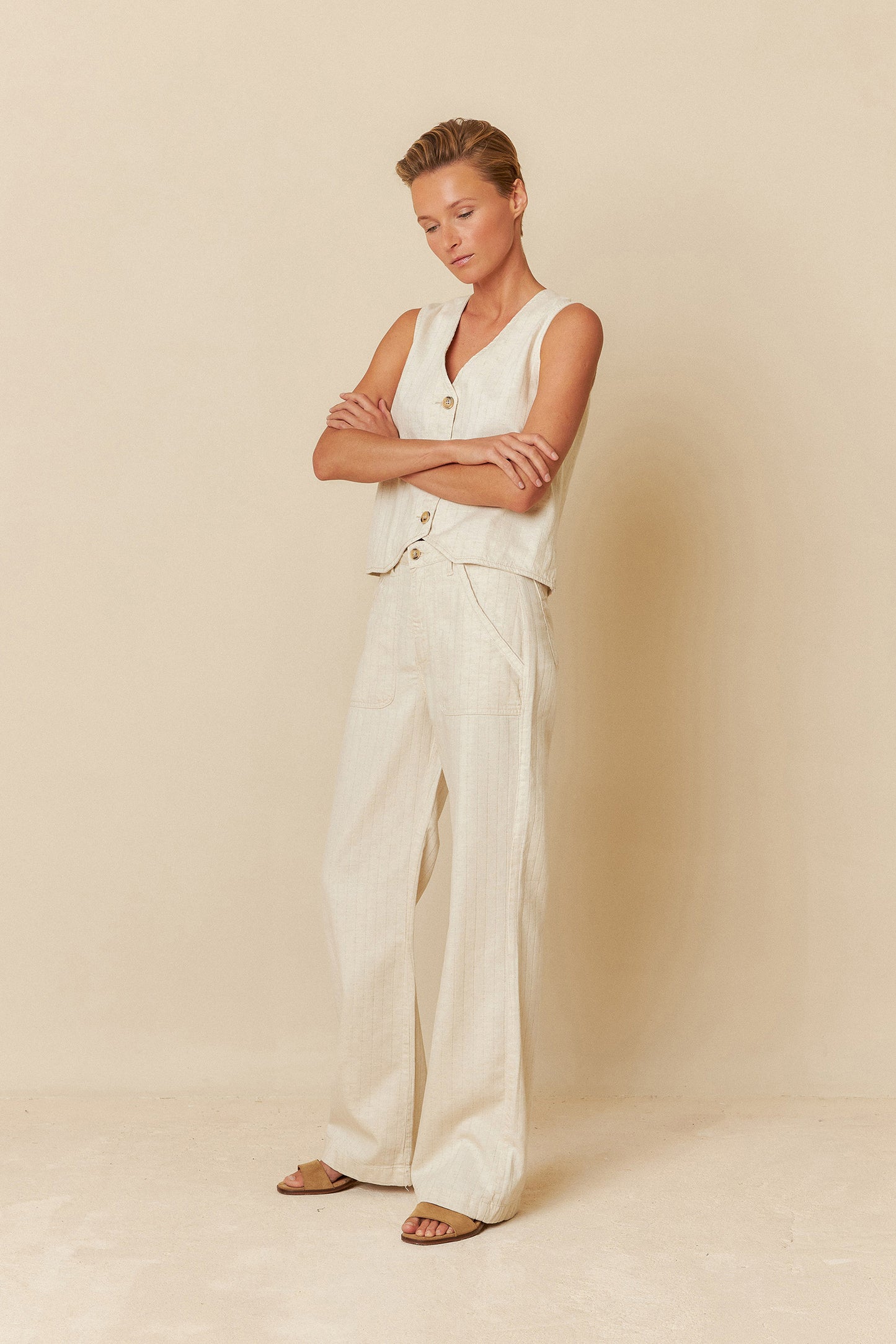 PINSTRIPE TWILL PANTS
